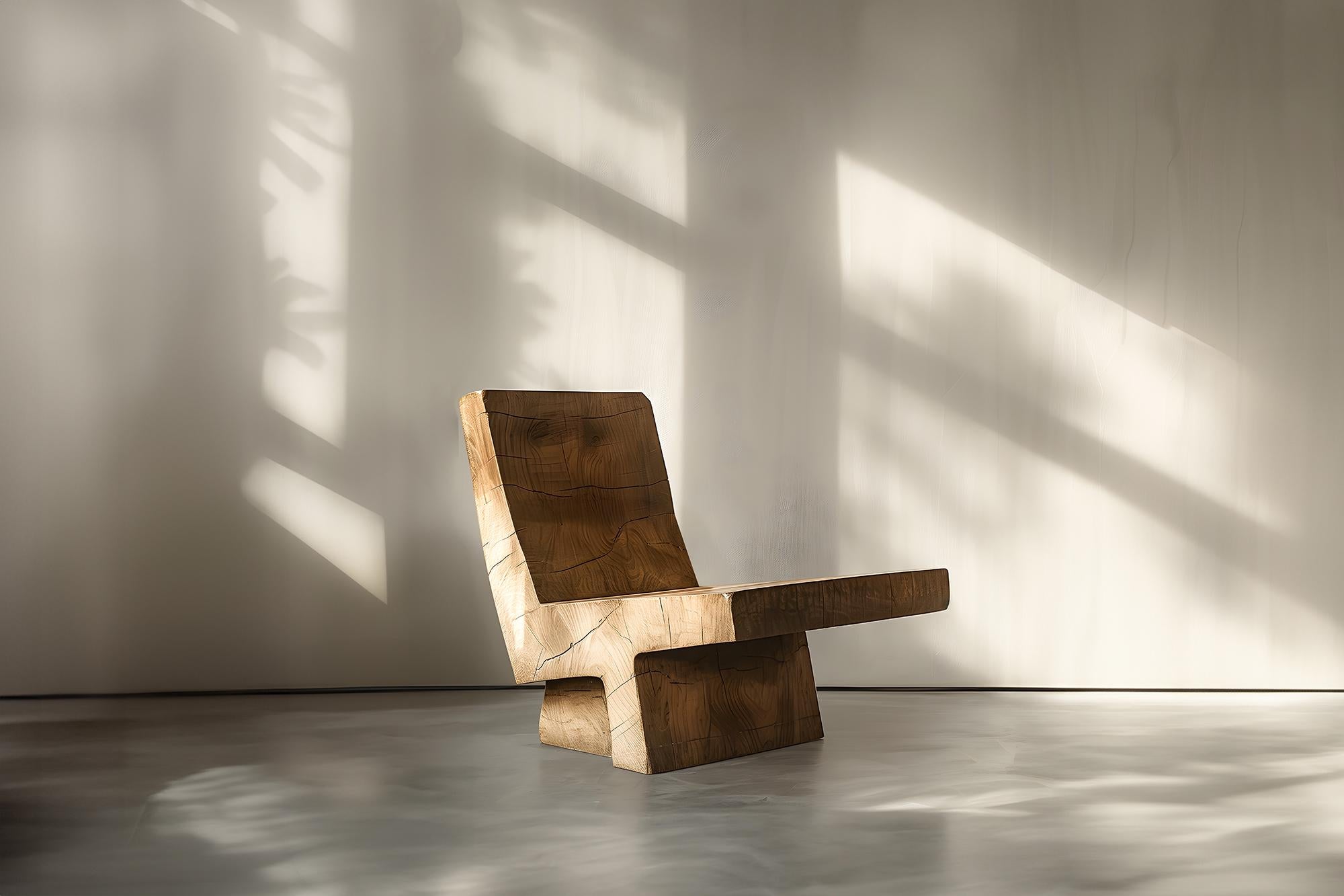 Minimalistischer Stuhl aus Massivholz Muted von Joel Escalona No15, Muted (Mexikanisch) im Angebot