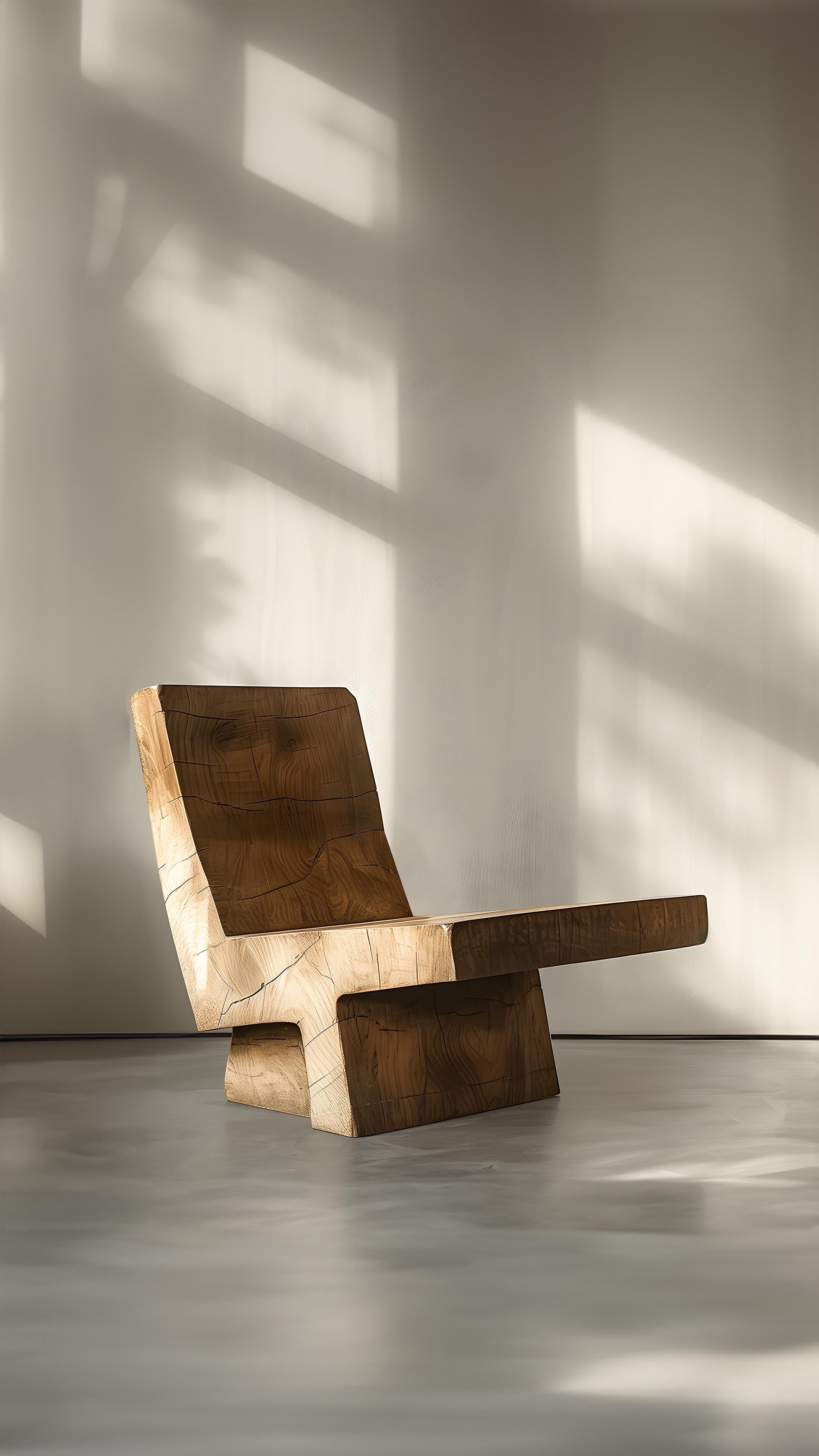 Contemporary Solid Wood Chair Minimalist Design Muted by Joel Escalona No15 For Sale