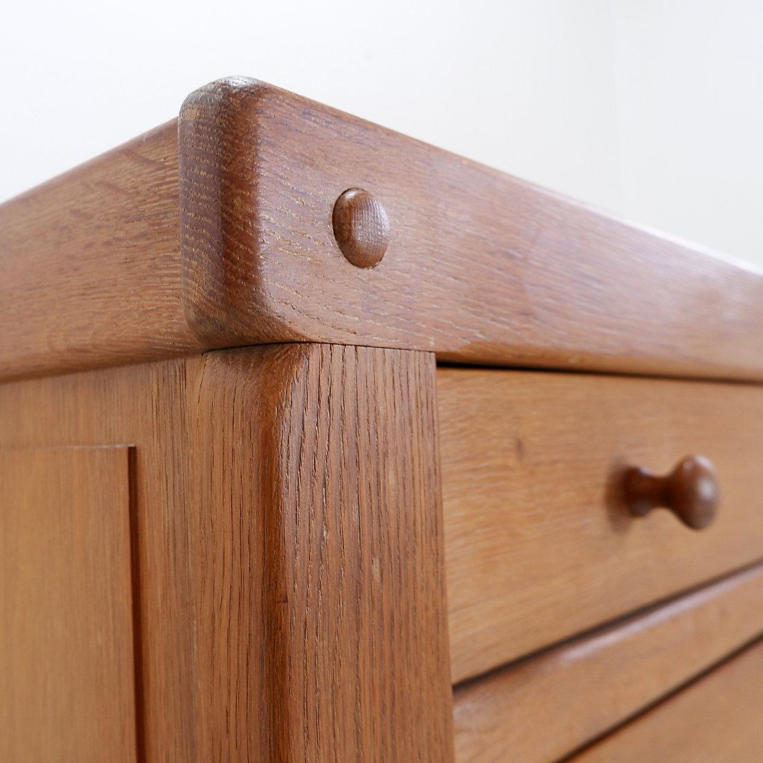 Solid Wood Chest Of Drawers in the style of Pierre Chapo - 1960s For Sale 10