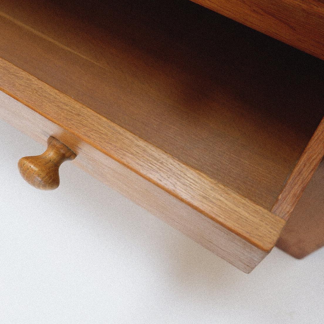 Solid Wood Chest Of Drawers in the style of Pierre Chapo - 1960s
Three-drawer chest of drawers in solid wood
Measures : 122x48cm H:88cm 
Wear consistent with age and use - Minor Losses - See Photos 