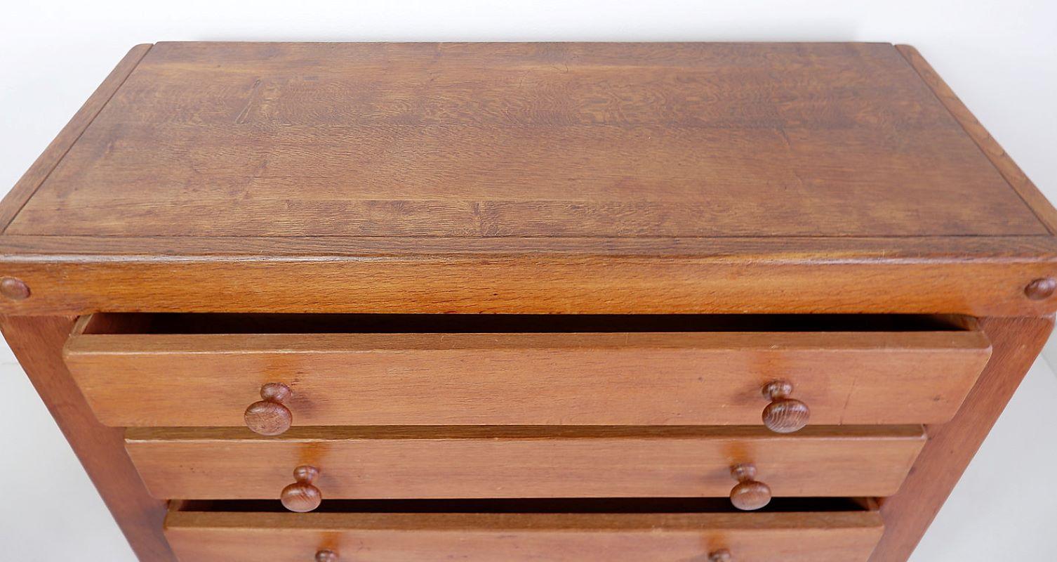 Solid Wood Chest Of Drawers in the style of Pierre Chapo - 1960s 1
