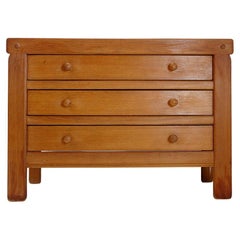 Solid Wood Chest Of Drawers in the style of Pierre Chapo - 1960s