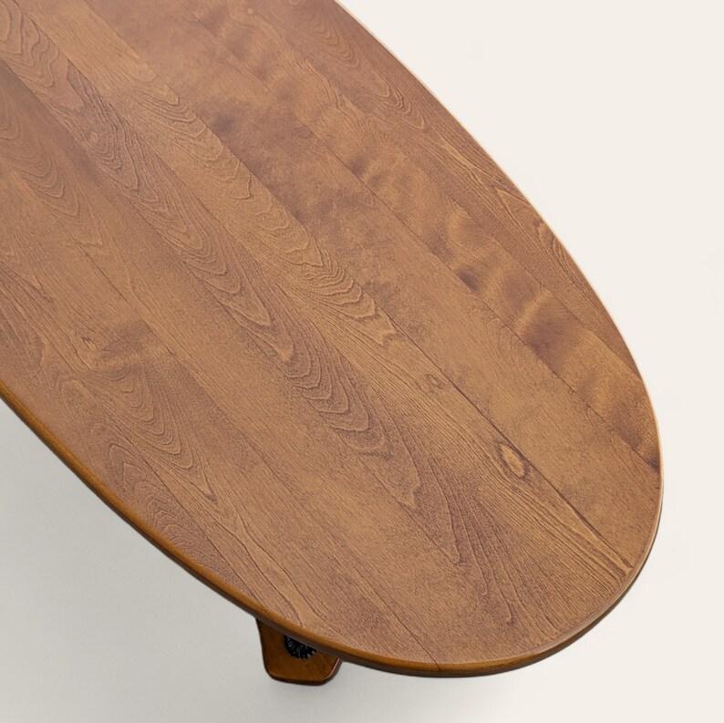 Mid-Century Modern Table basse en bois massif avec plateau de surf, Vintage Hollywood Regency, Mid Century en vente