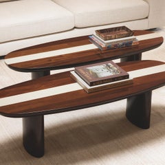 Solid Wood Coffee Table with High-Gloss Finish