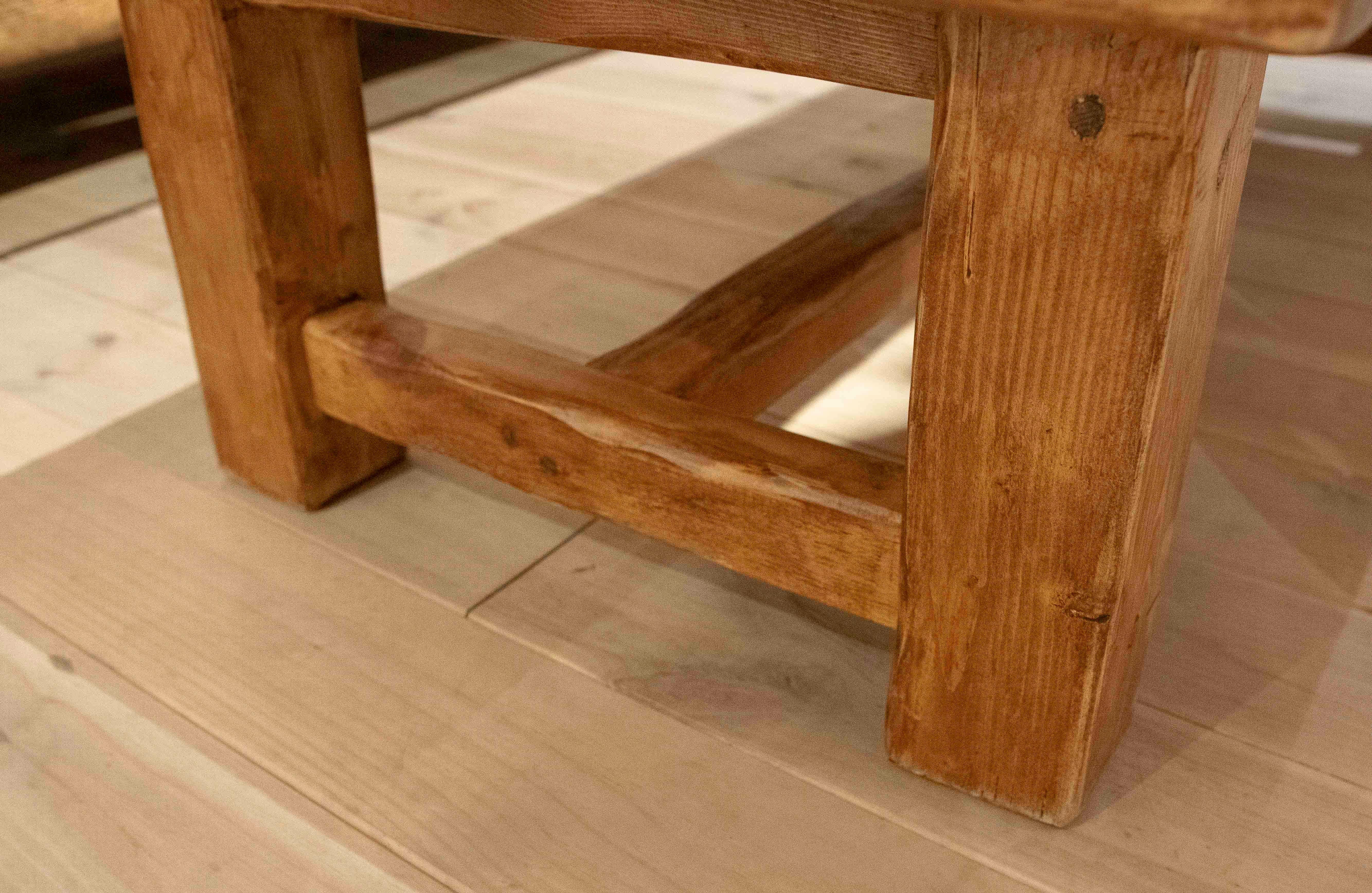 Solid Wood Coffee Table with Natural Finish For Sale 5