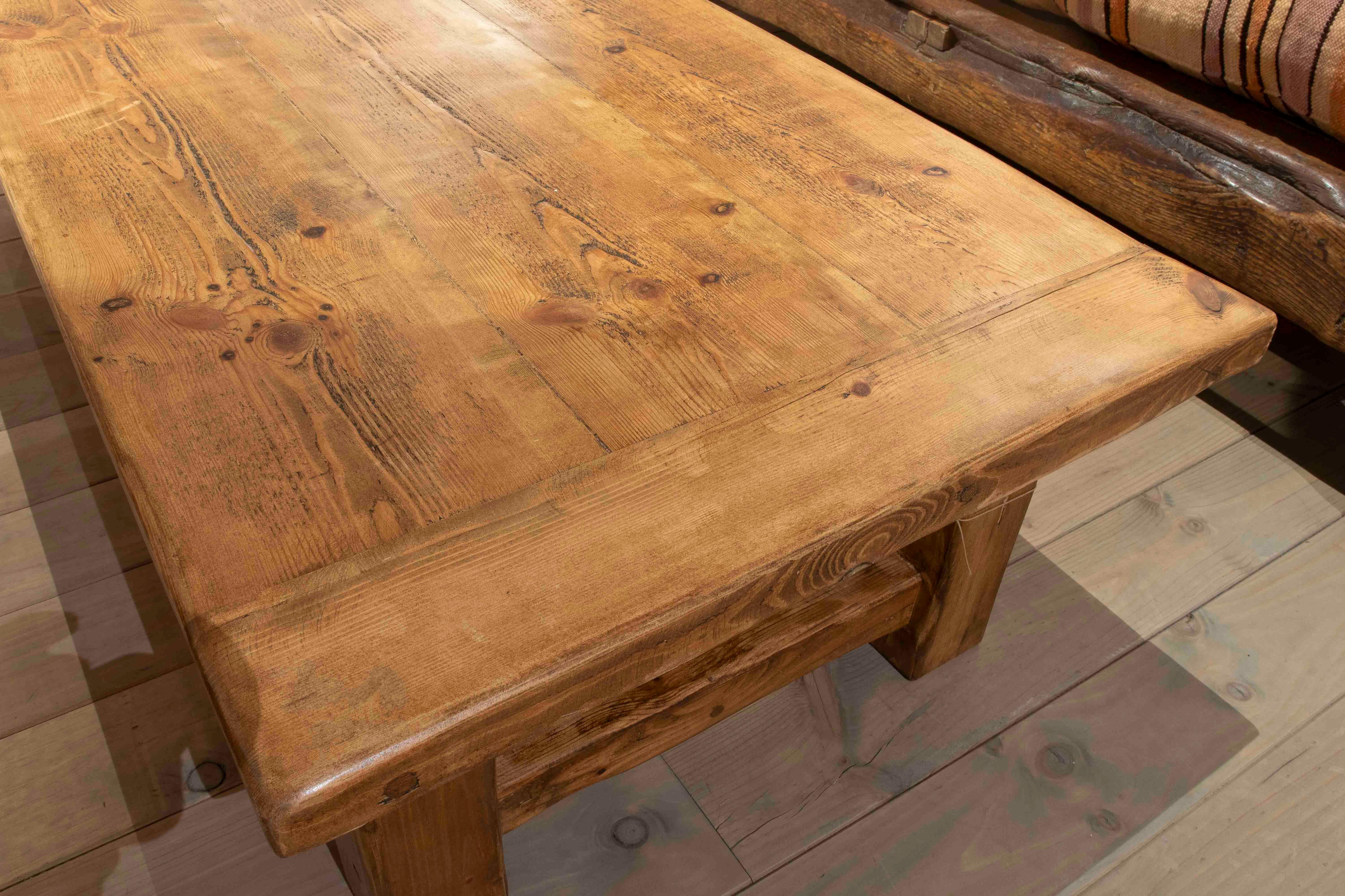 Solid Wood Coffee Table with Natural Finish For Sale 2