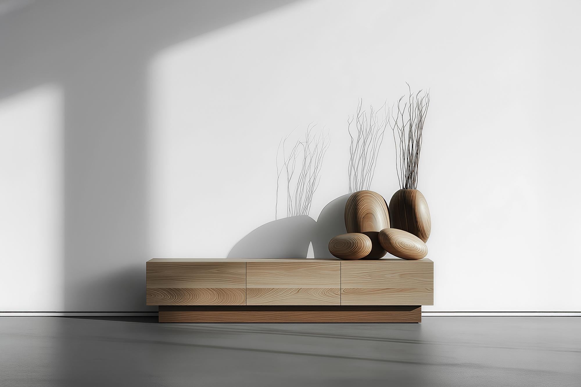 Konsolentisch aus Massivholz, Sereno No55 Minimales Design von Joel Escalona (Moderne der Mitte des Jahrhunderts) im Angebot