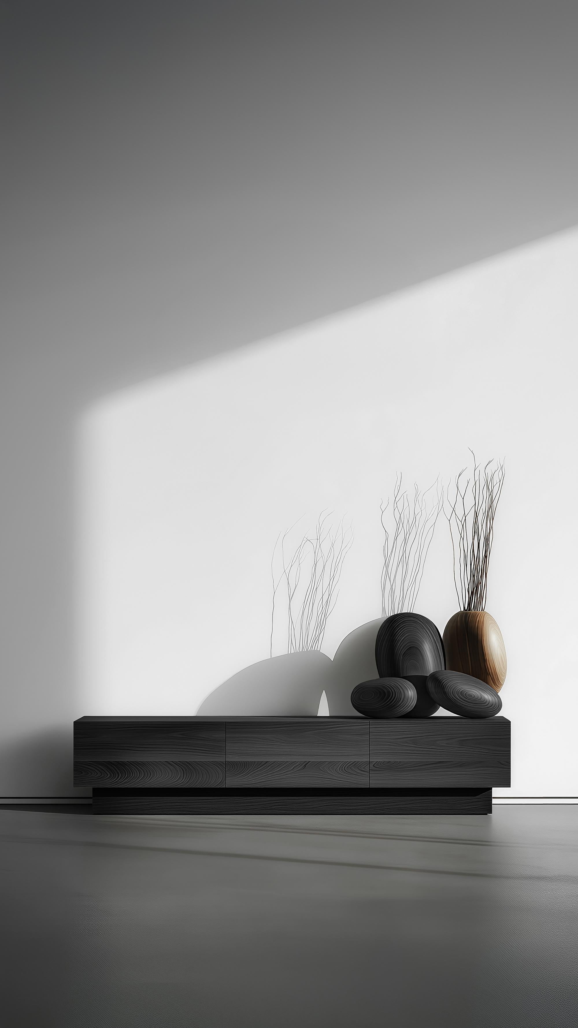Konsolentisch aus Massivholz, Sereno No55 Minimales Design von Joel Escalona (21. Jahrhundert und zeitgenössisch) im Angebot