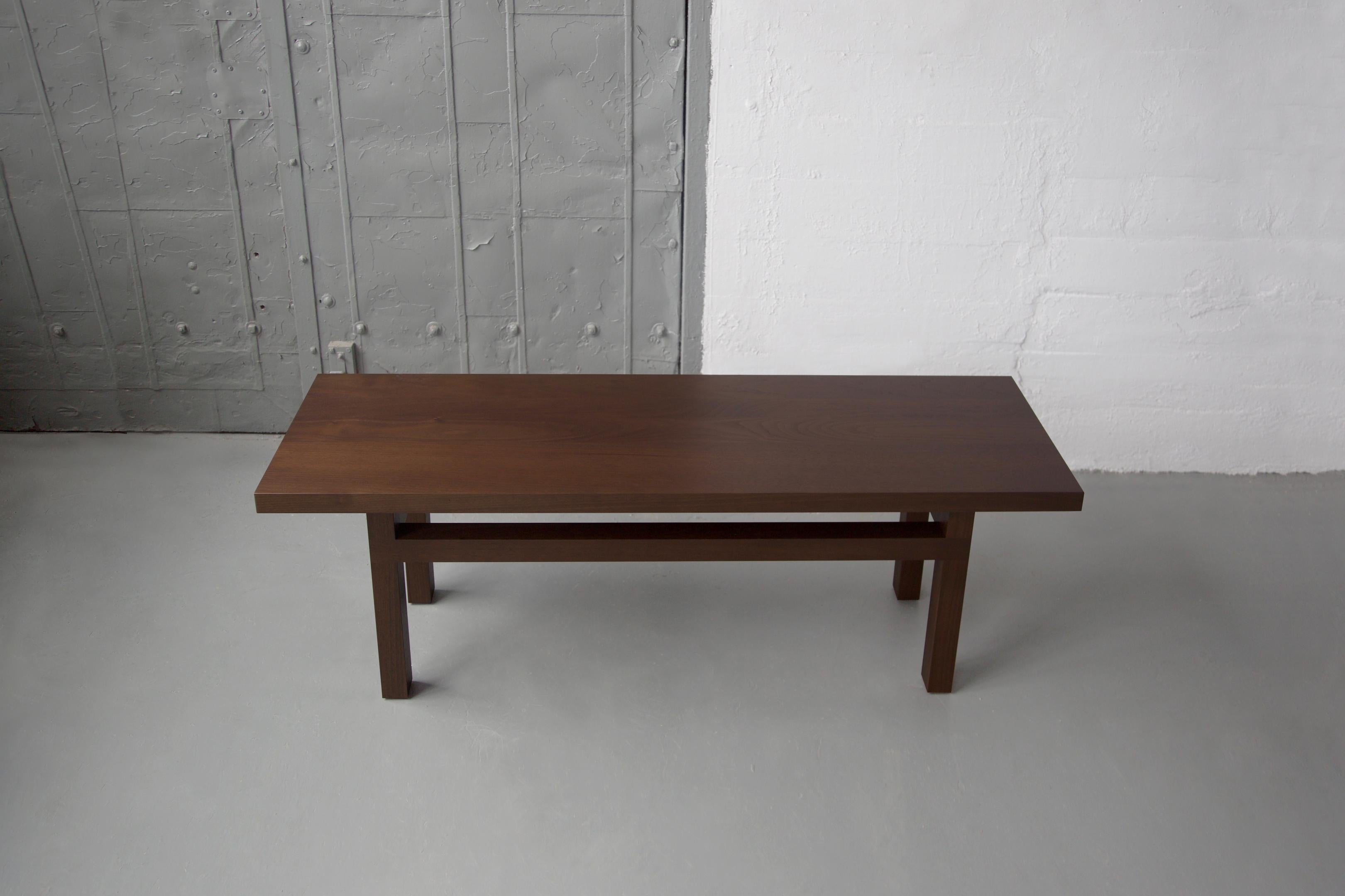 Bleached Solid Wood Contemporary Bench in Walnut by Bellboy For Sale