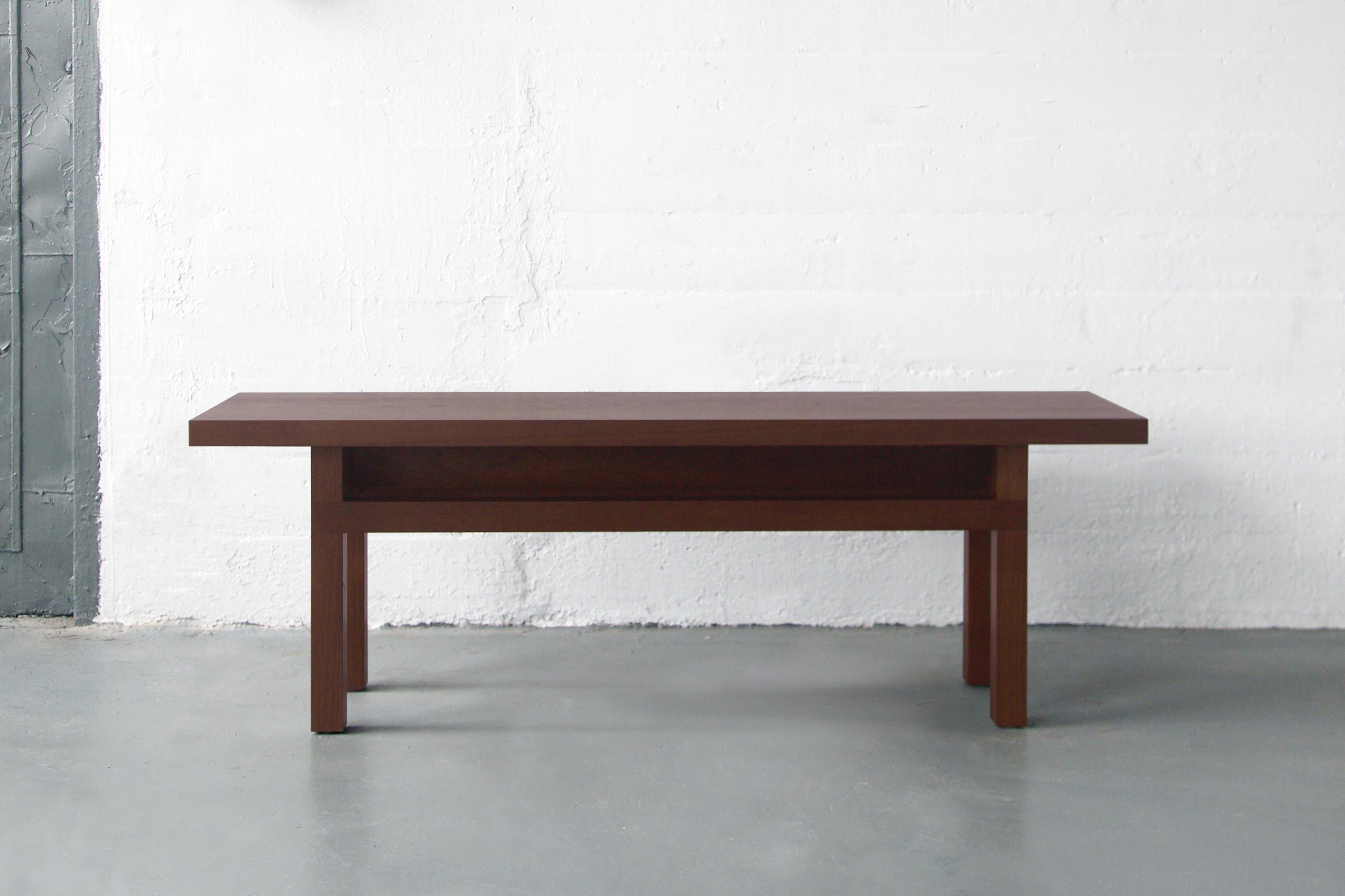 Solid Wood Contemporary Bench in Walnut by Bellboy In New Condition For Sale In Brooklyn, NY