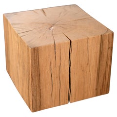 Solid Wood Cube Short Pedestal, Art Display, Side Table, Plinth in Red Oak