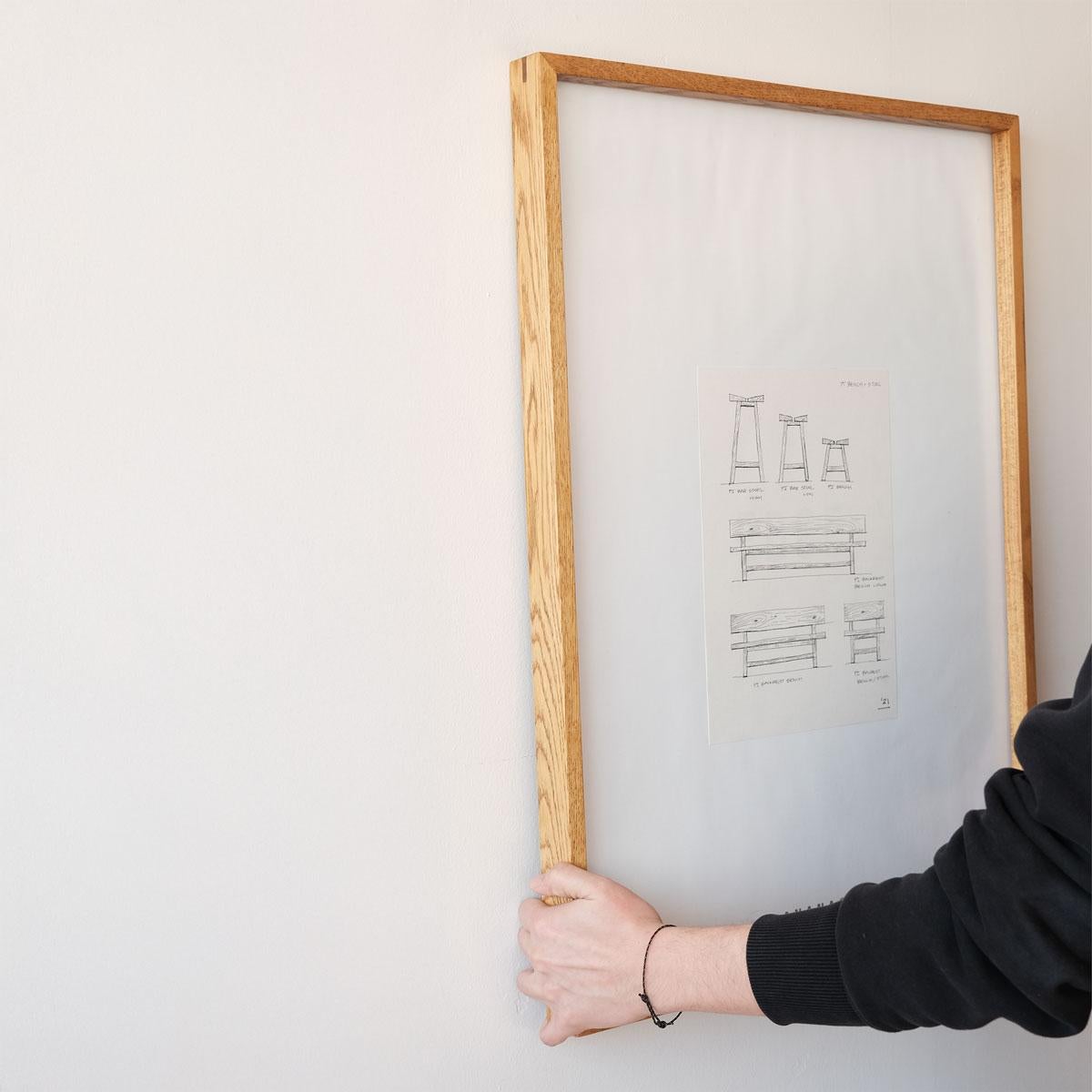 Marco decorativo de madera maciza, roble - EDGE Moderno en venta