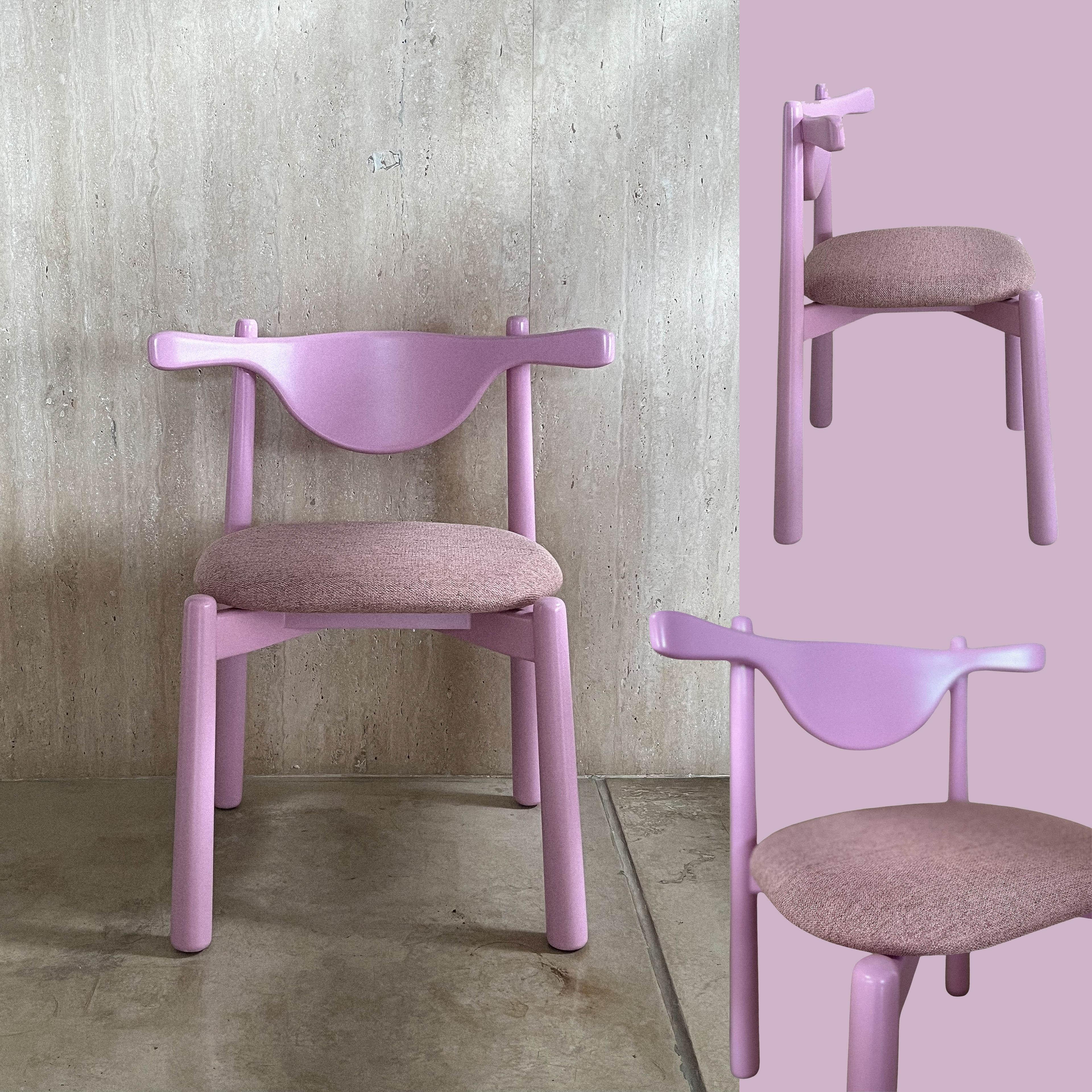 Brazilian Solid wood Dining Chair Aratu - upholstered seat. For Sale