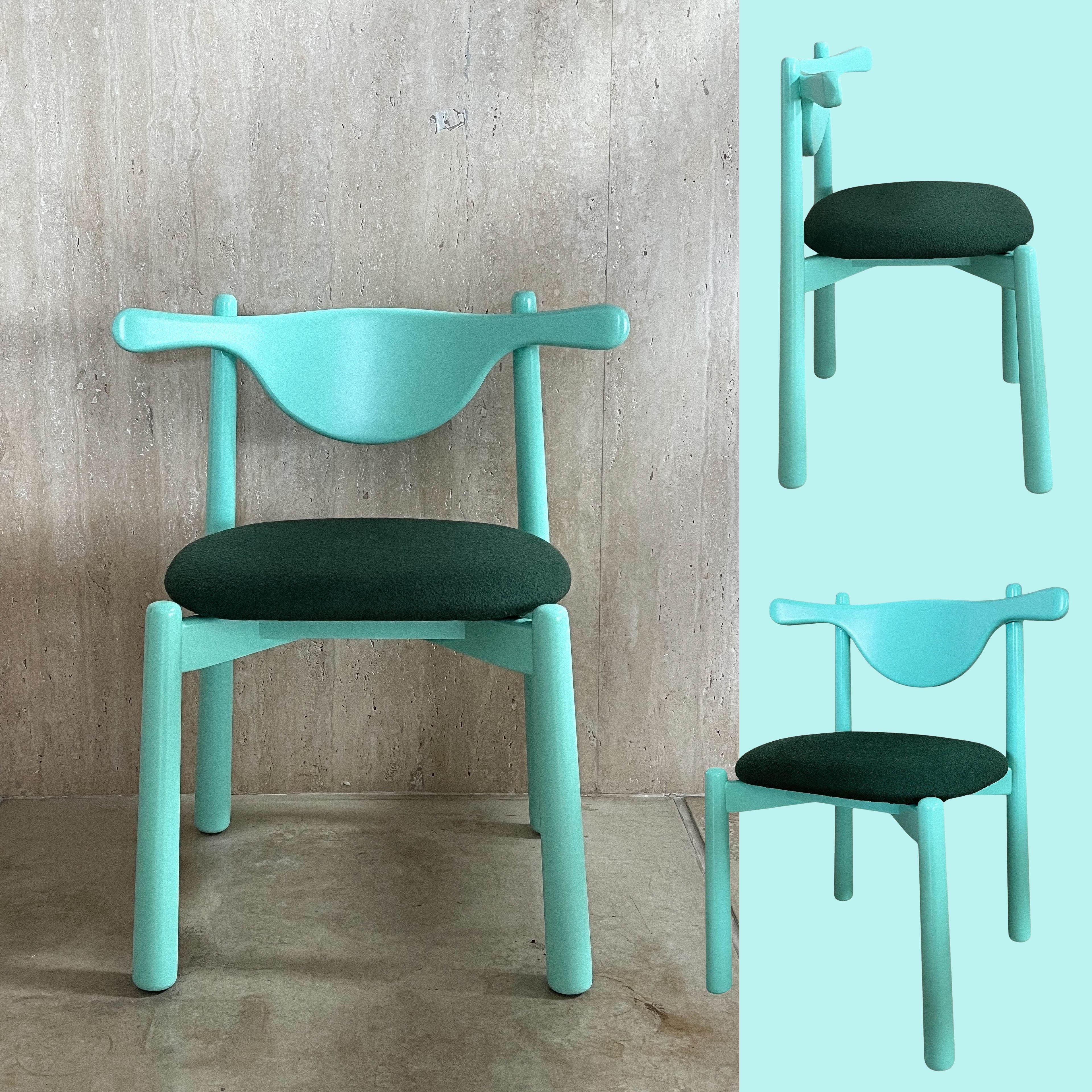 Solid wood Dining Chair Aratu - upholstered seat. In New Condition For Sale In São Paulo, BR