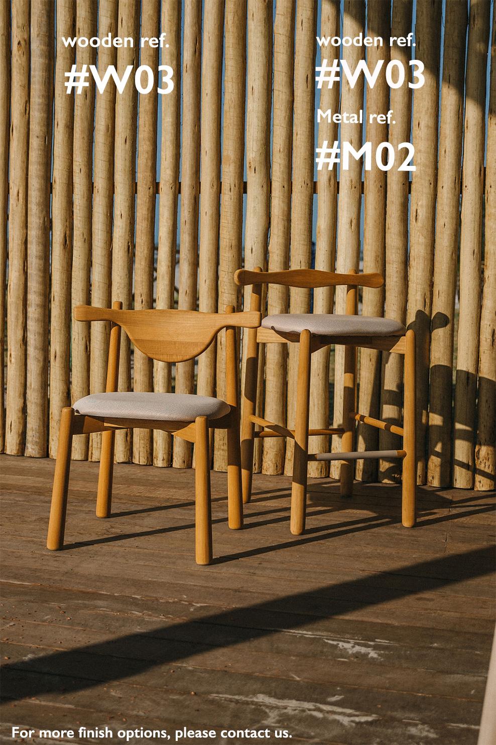 Solid wood Dining Chair Uçá - upholstered seat. For Sale 3