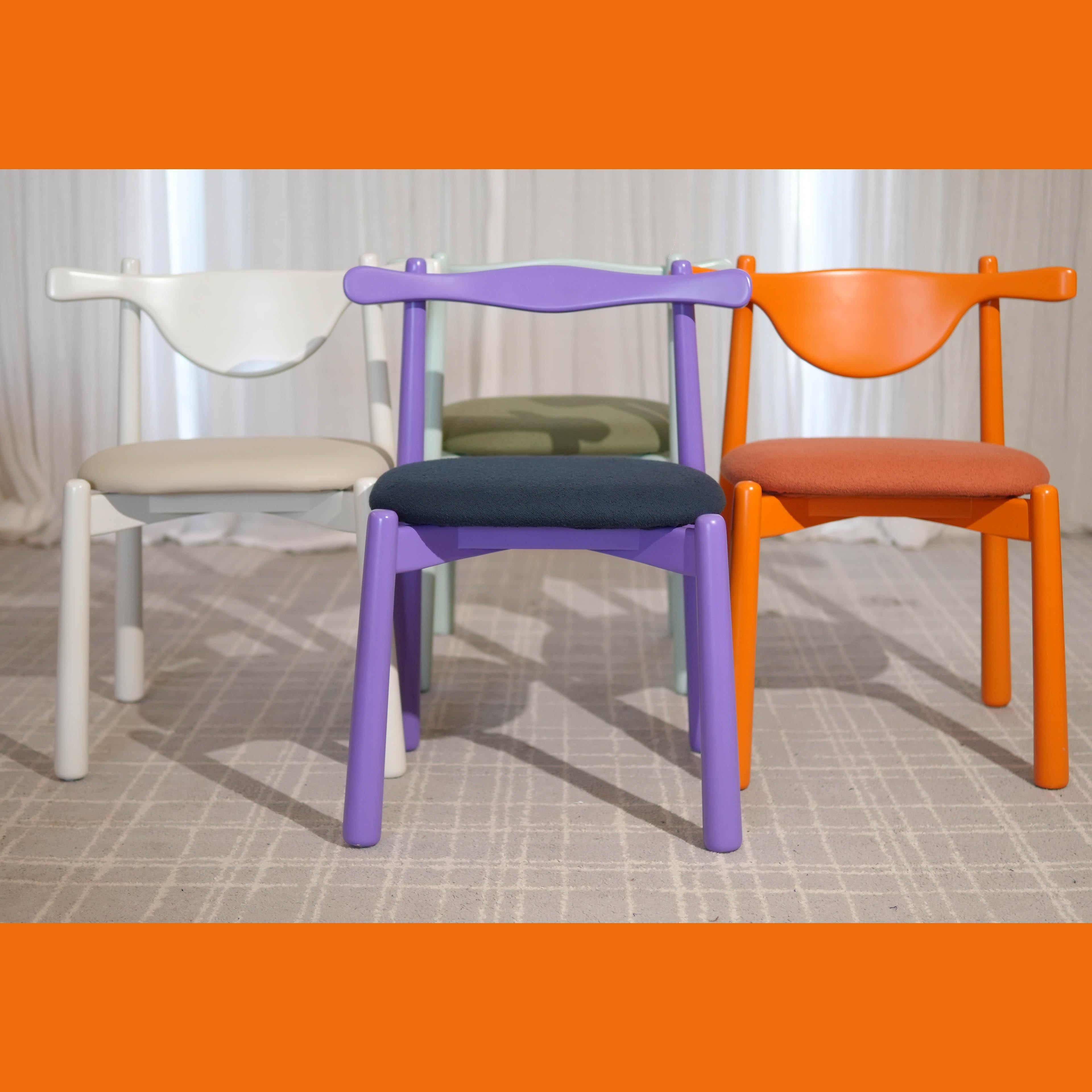 Solid wood Dining Chair Uçá - upholstered seat. For Sale 4