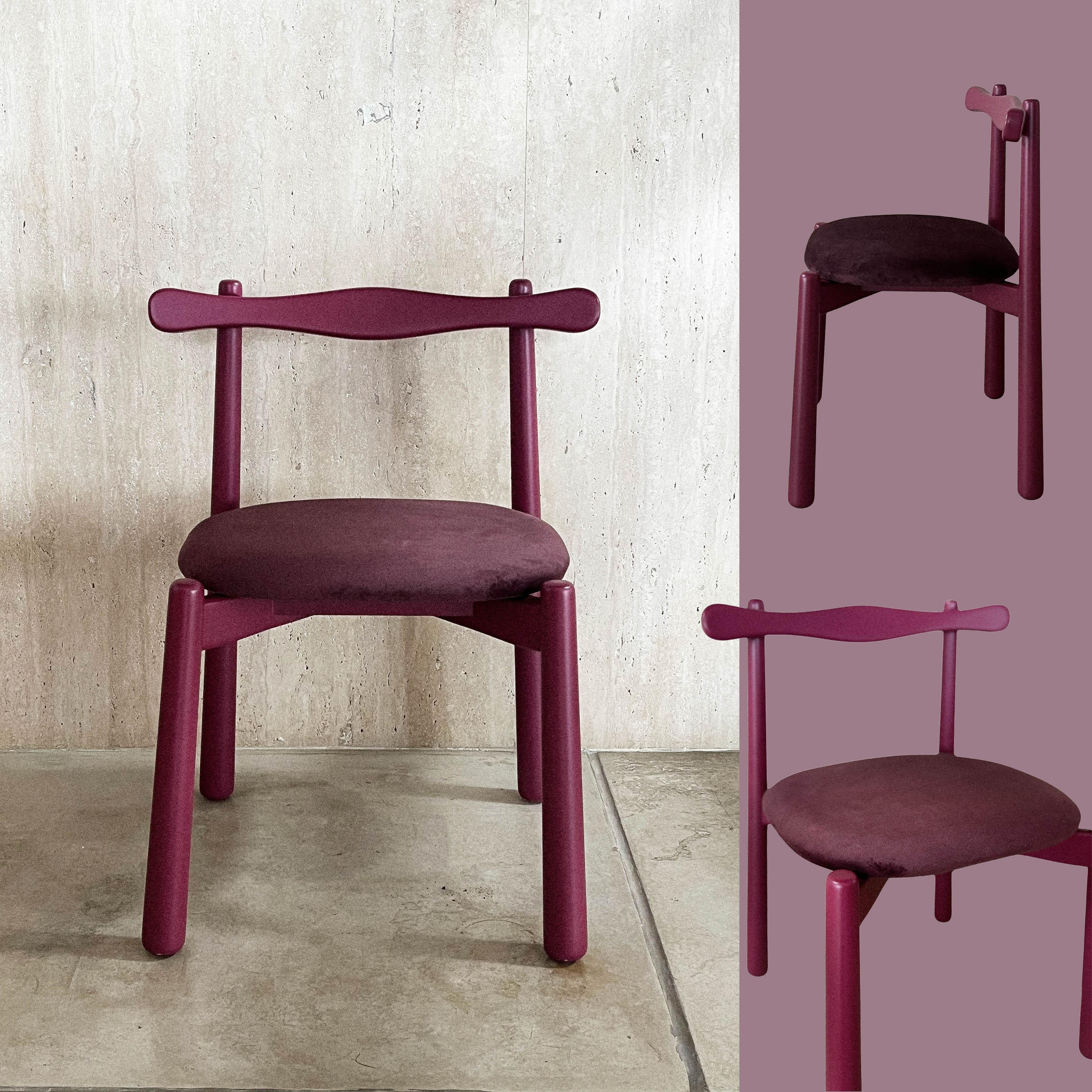 Solid wood Dining Chair Uçá - upholstered seat. In New Condition For Sale In São Paulo, BR