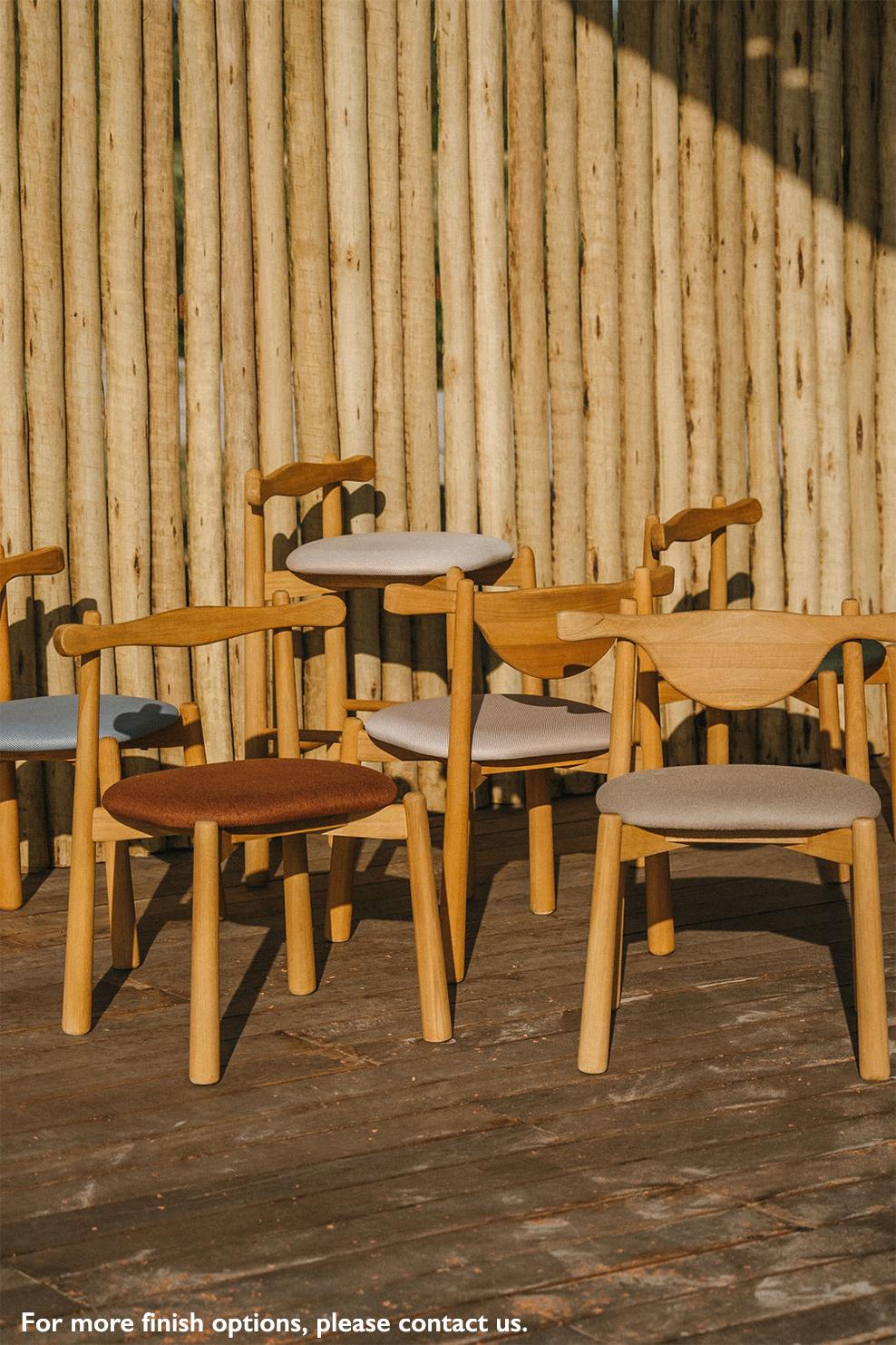 Fabric Solid wood Dining Chair Uçá - upholstered seat. For Sale