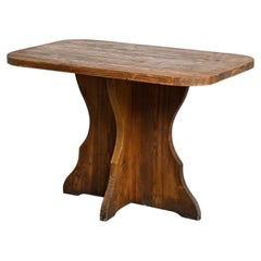 Solid wood dining table, French Alps, circa 1970