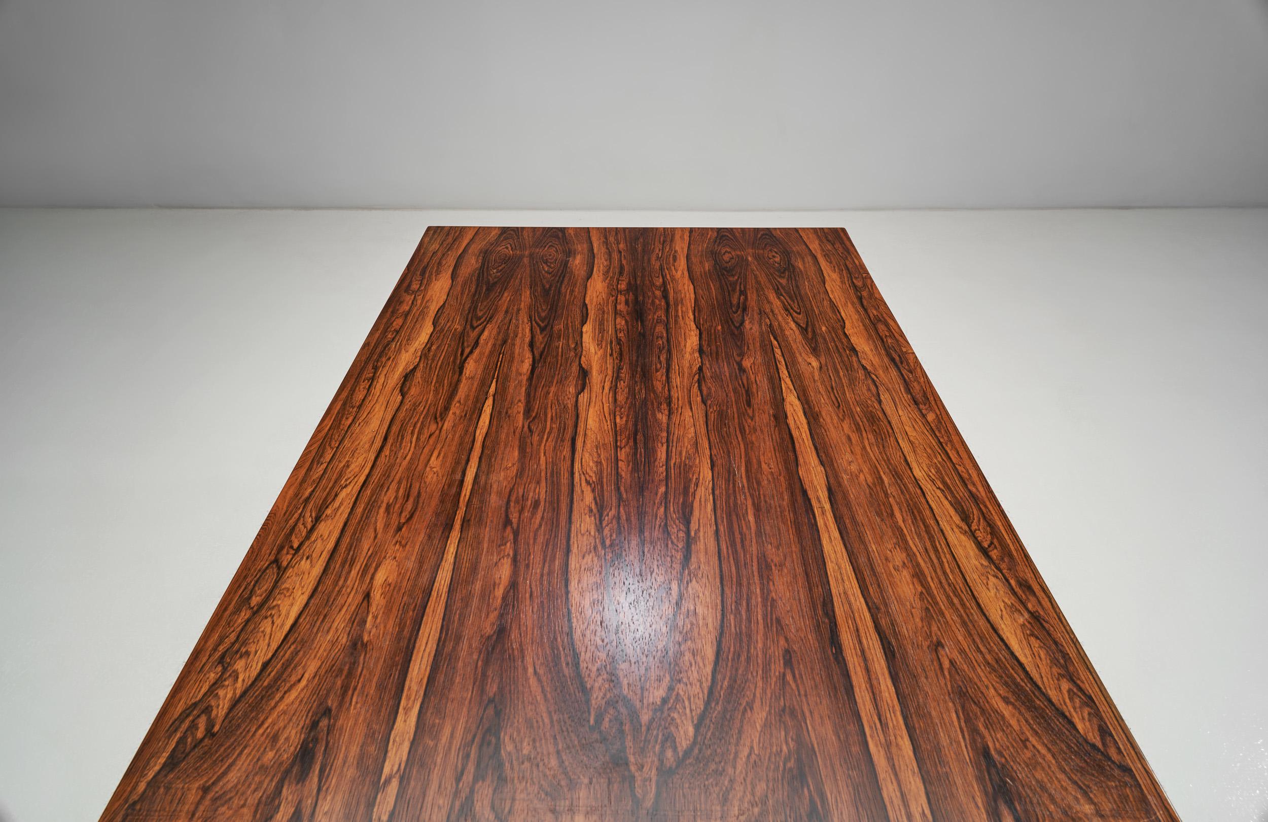 Late 20th Century Solid Wood Dining Table with Circular Trestle Base, Scandinavia, 1970s For Sale