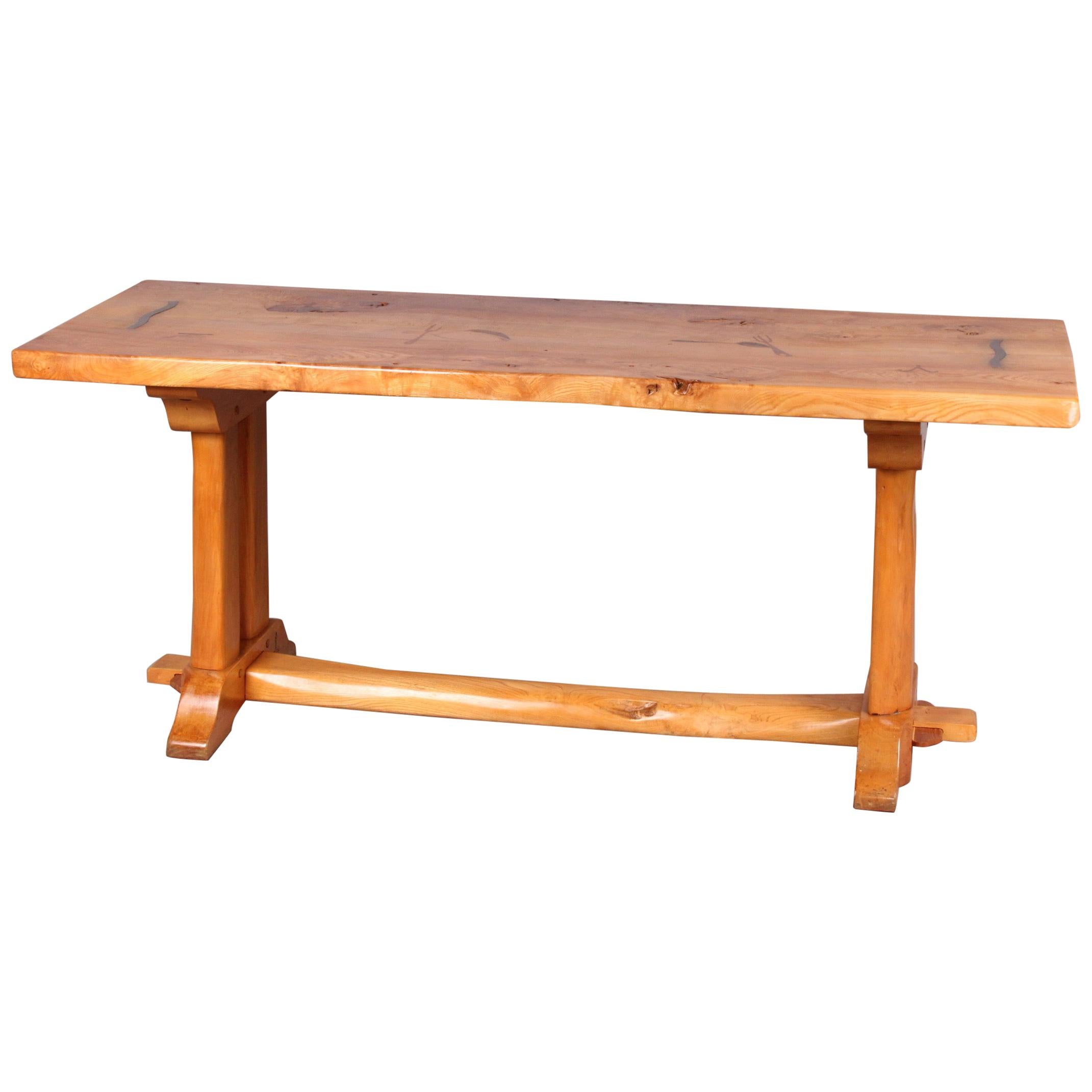 Solid Wood Dinning Table For Sale at 1stDibs