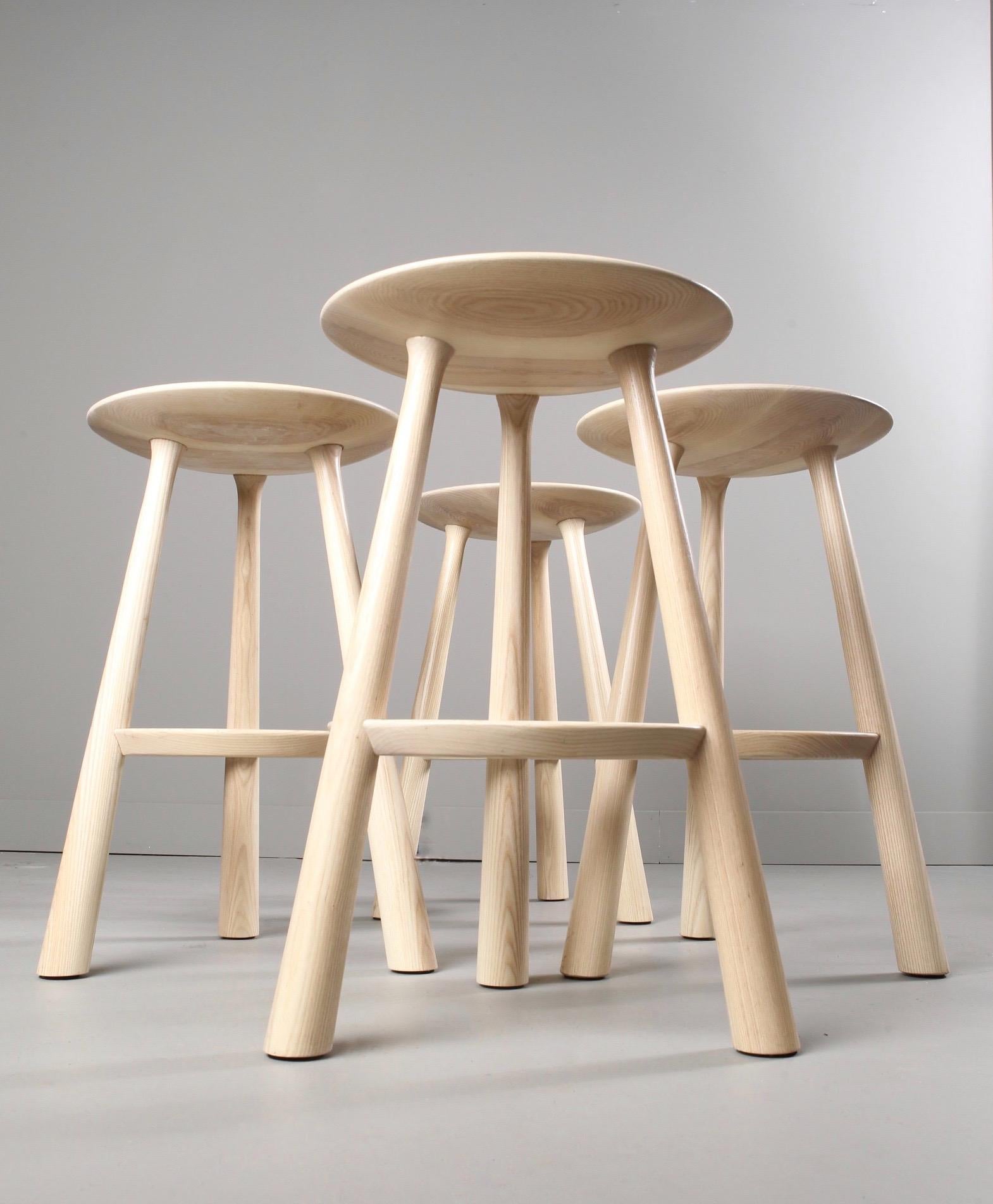 Our FIJN stool with it's oversized, sculpted seat its exceptionally tactile and generous in both form and comfort. 

Wedged tenon joinery highlights traditional craftsmanship, and the footrest, while simple in form requires perfect execution.