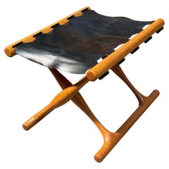 Solid Wood Folding oak Stool by Poul Hundevad “Gold Hill Chair” 1960s