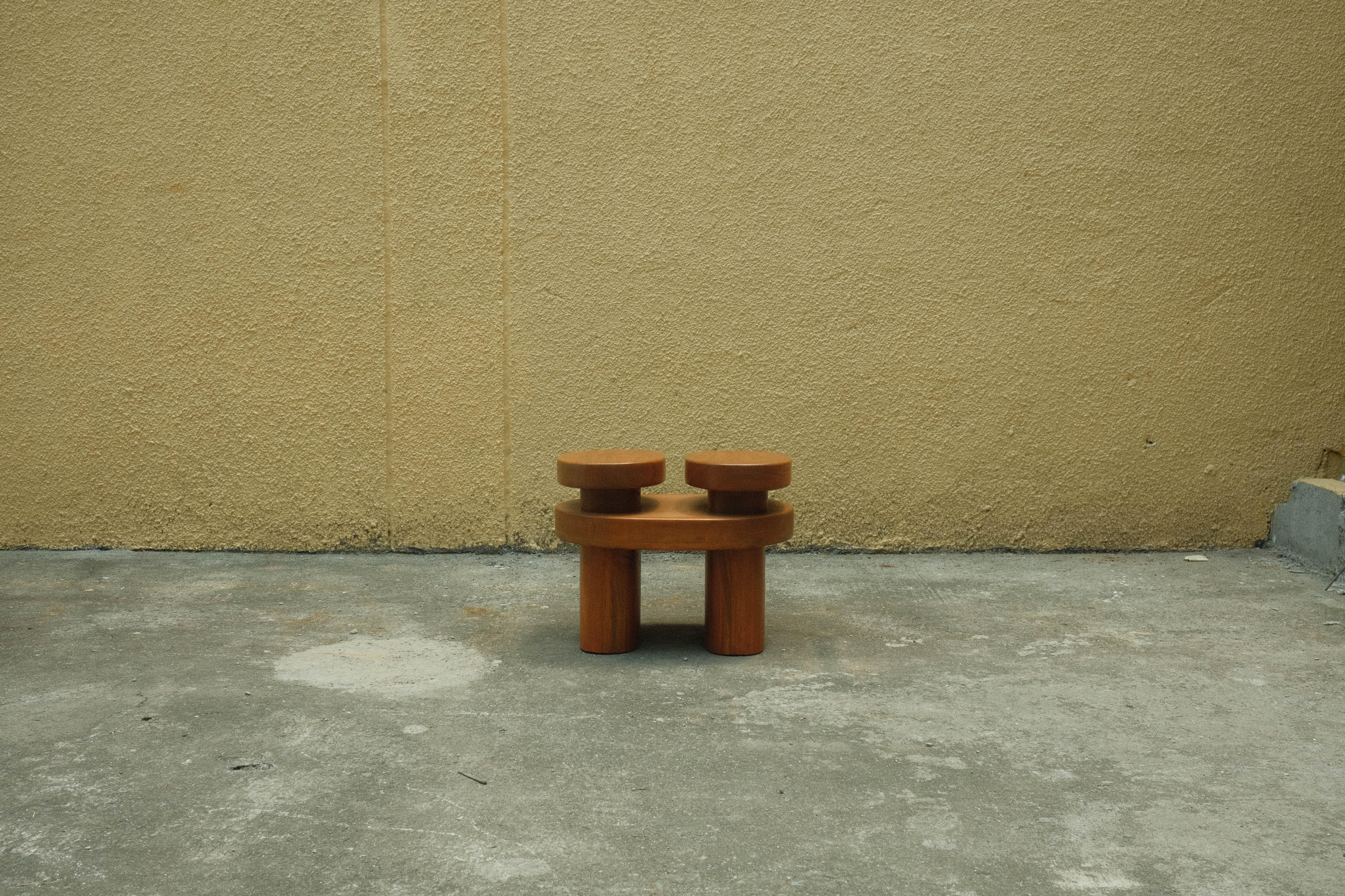 Solid Wood Footstool/ Side Table / Footstool-01 Double Top by Dalisay Collection In New Condition For Sale In Makati City, PH