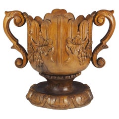 Solid Wood Hand Carved Planter