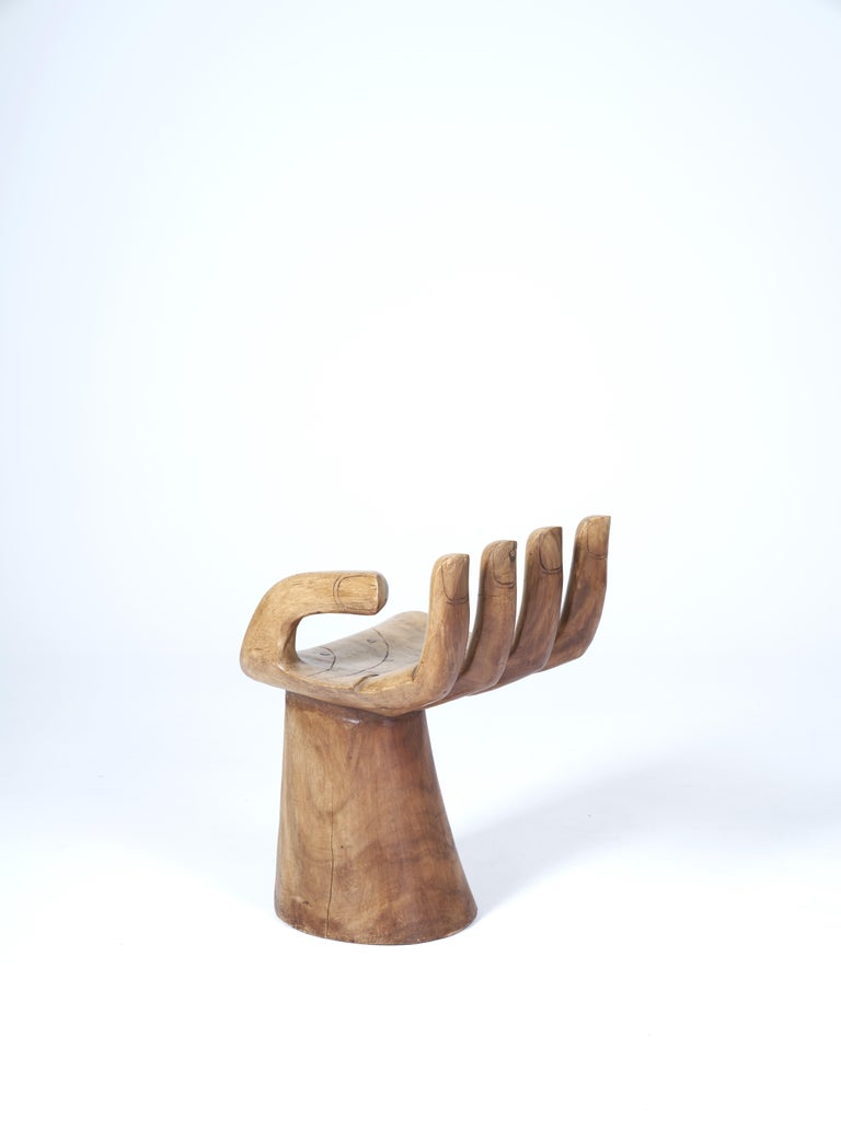 Solid wood hand chair at 1stDibs