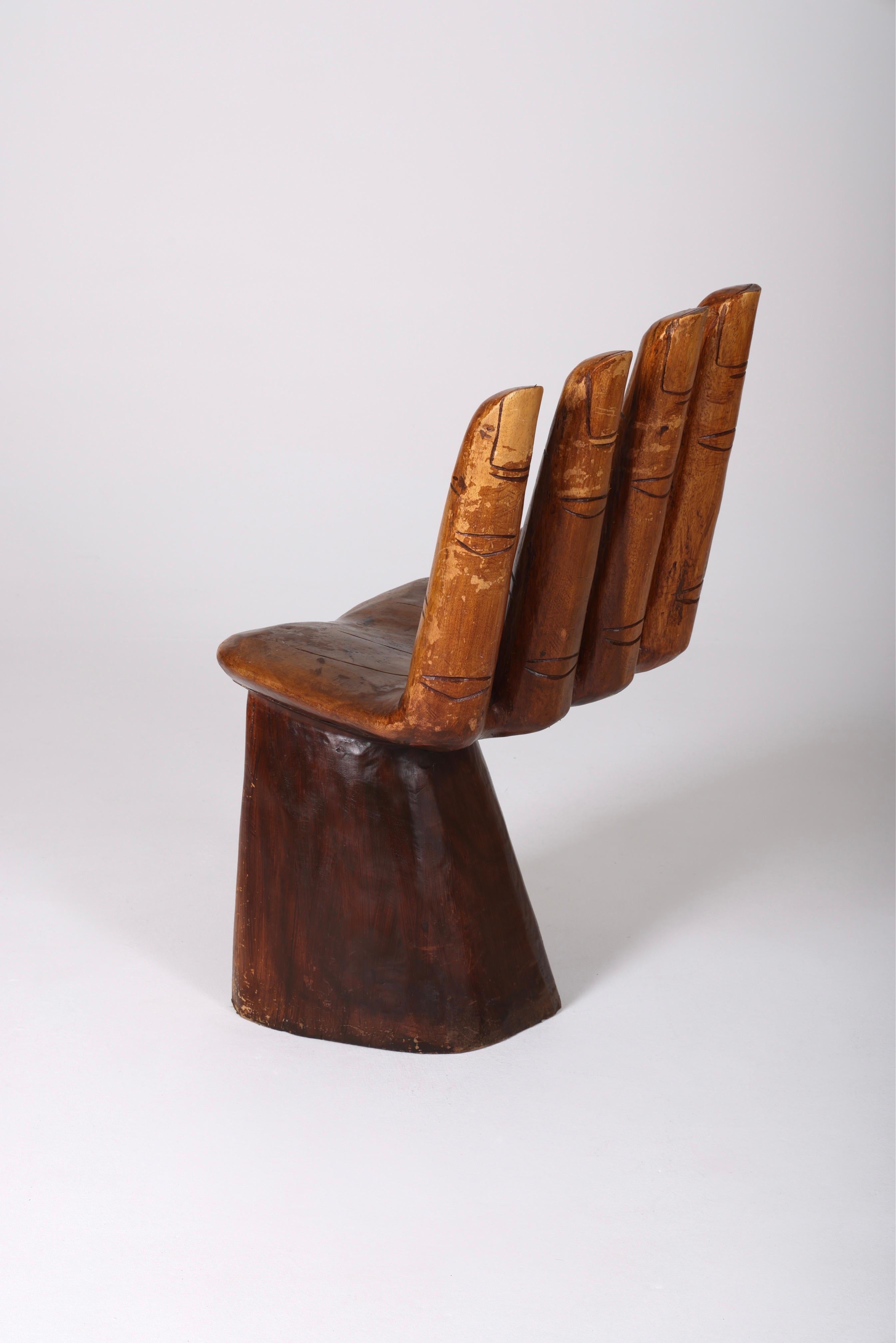 wooden hand seat