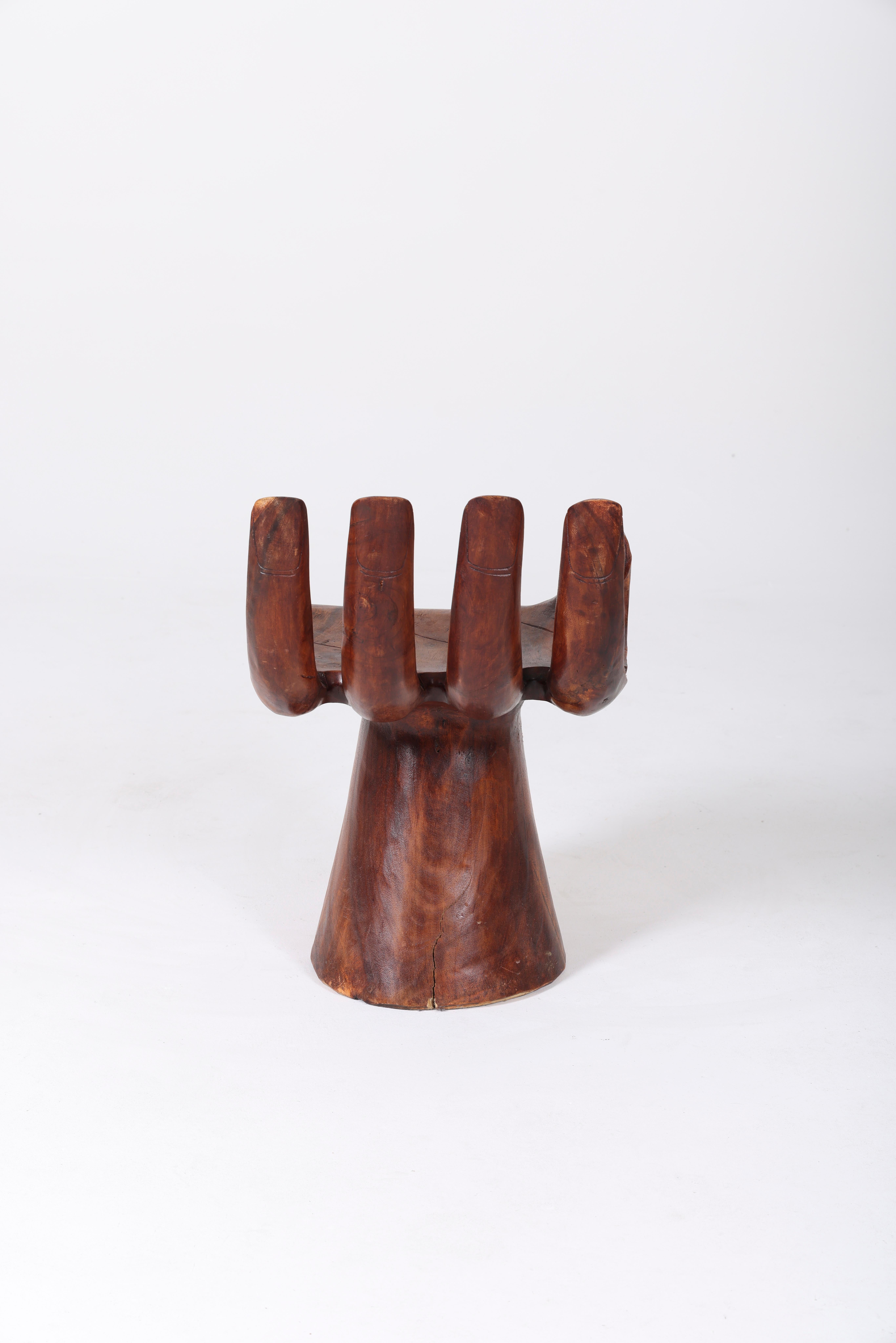 Solid Wood Hand Chair In Excellent Condition In PARIS, FR