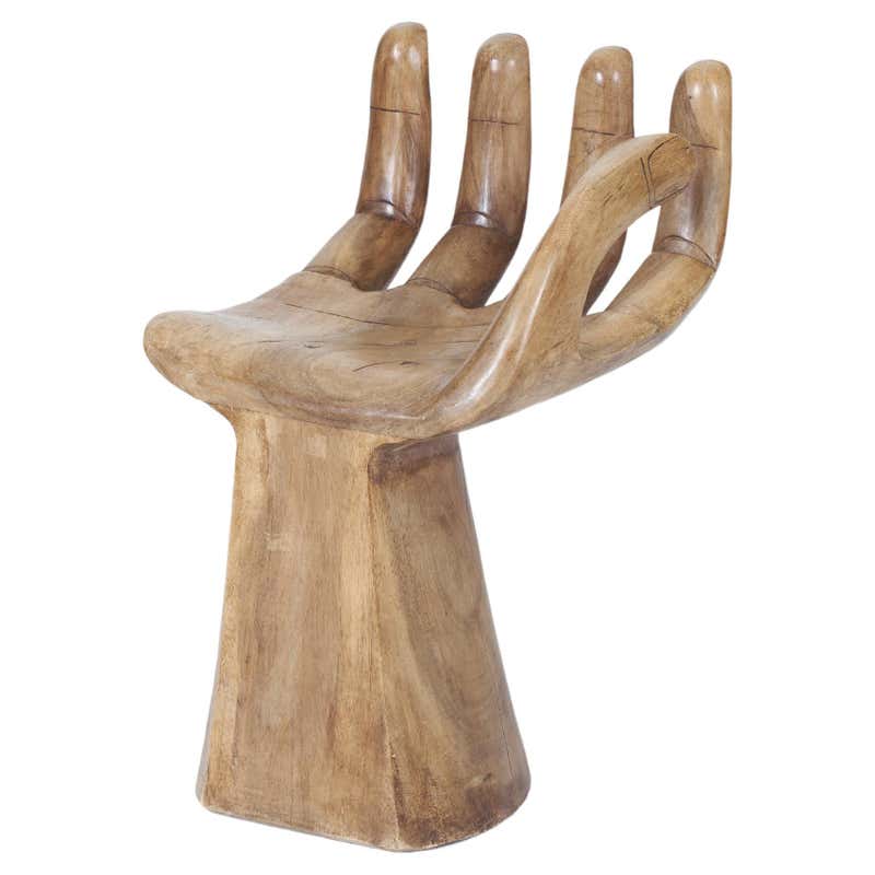 Solid Hand Solid wood hand chair at 1stDibs