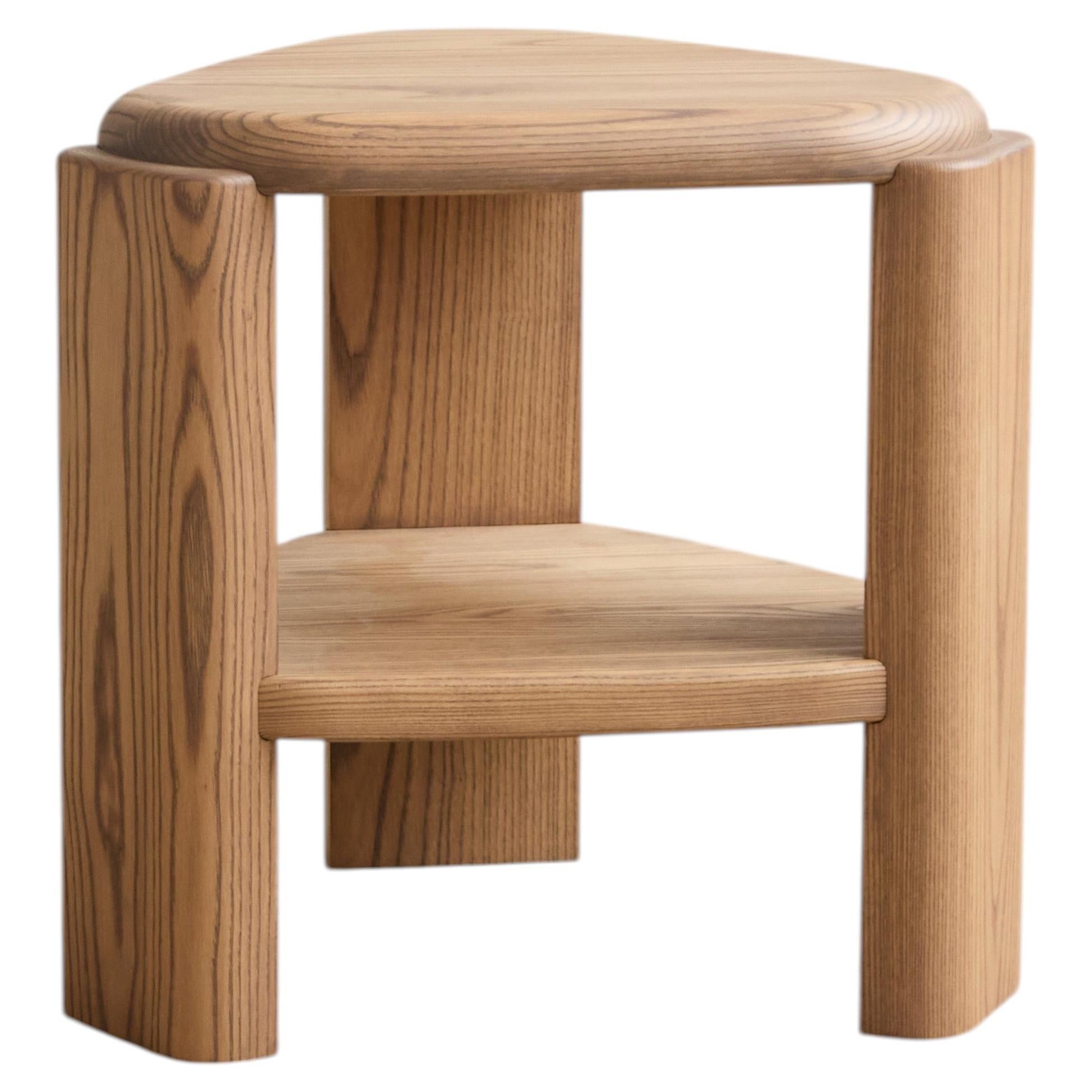 Solid Wood Hand Made Decker Side Table by Mary Ratcliffe Studio For Sale