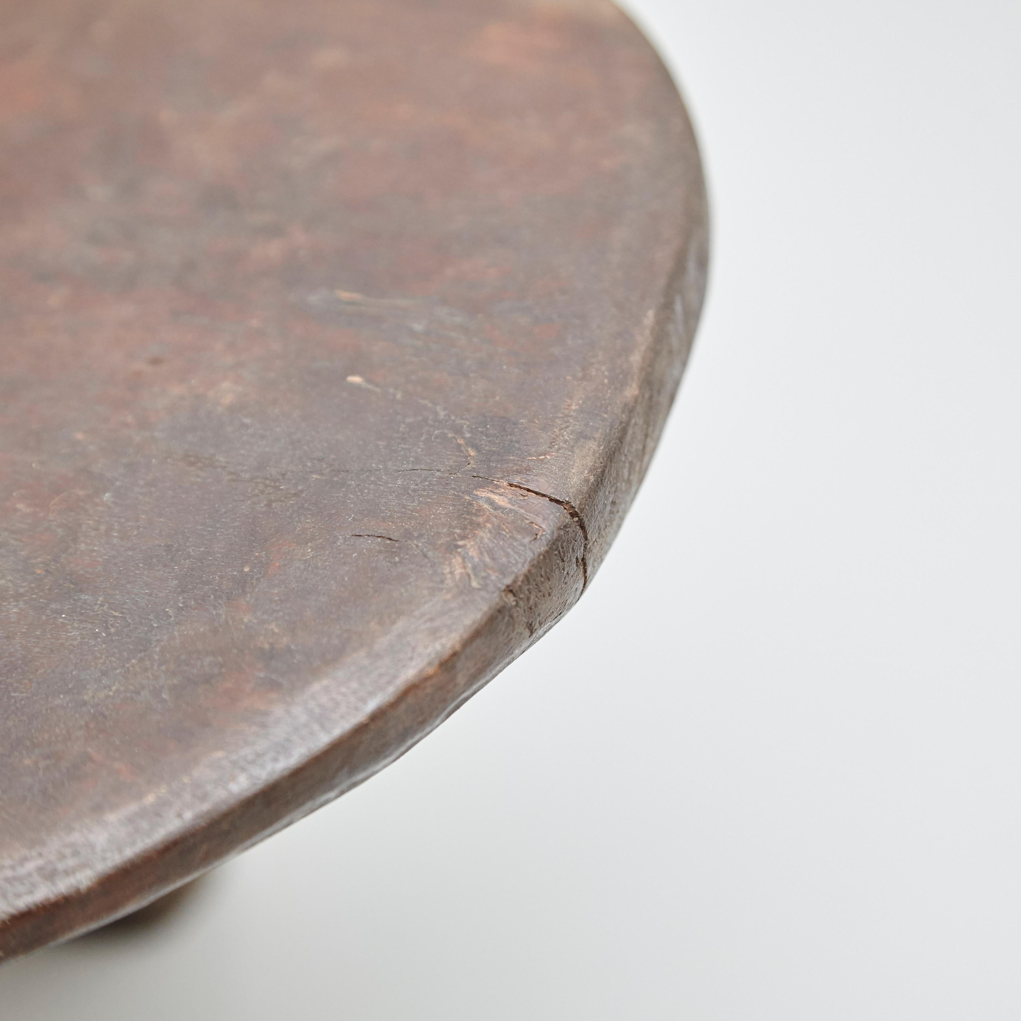 Solid Wood Handmade African Stool, circa 1950 5