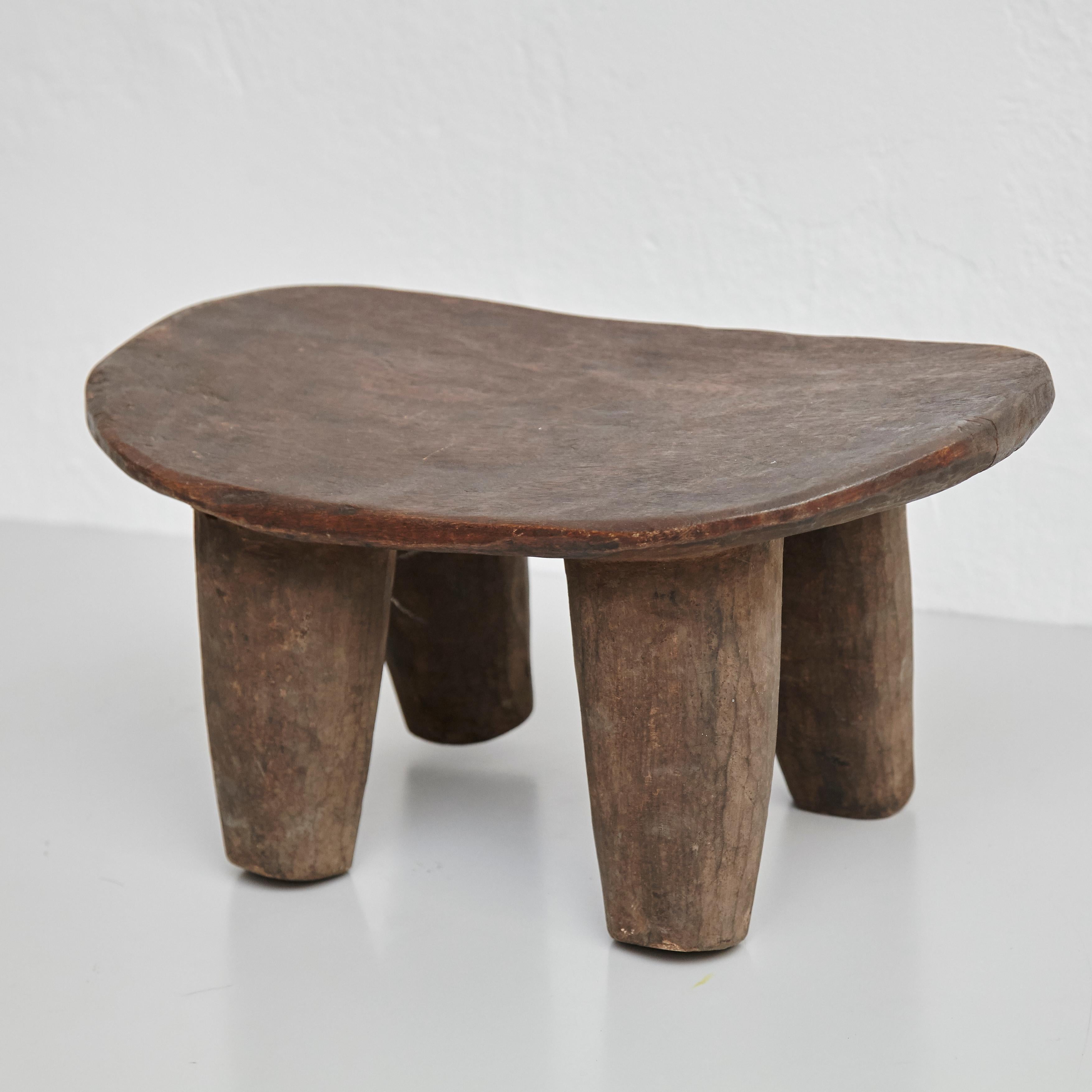 Solid Wood Handmade African Stool, circa 1950 8