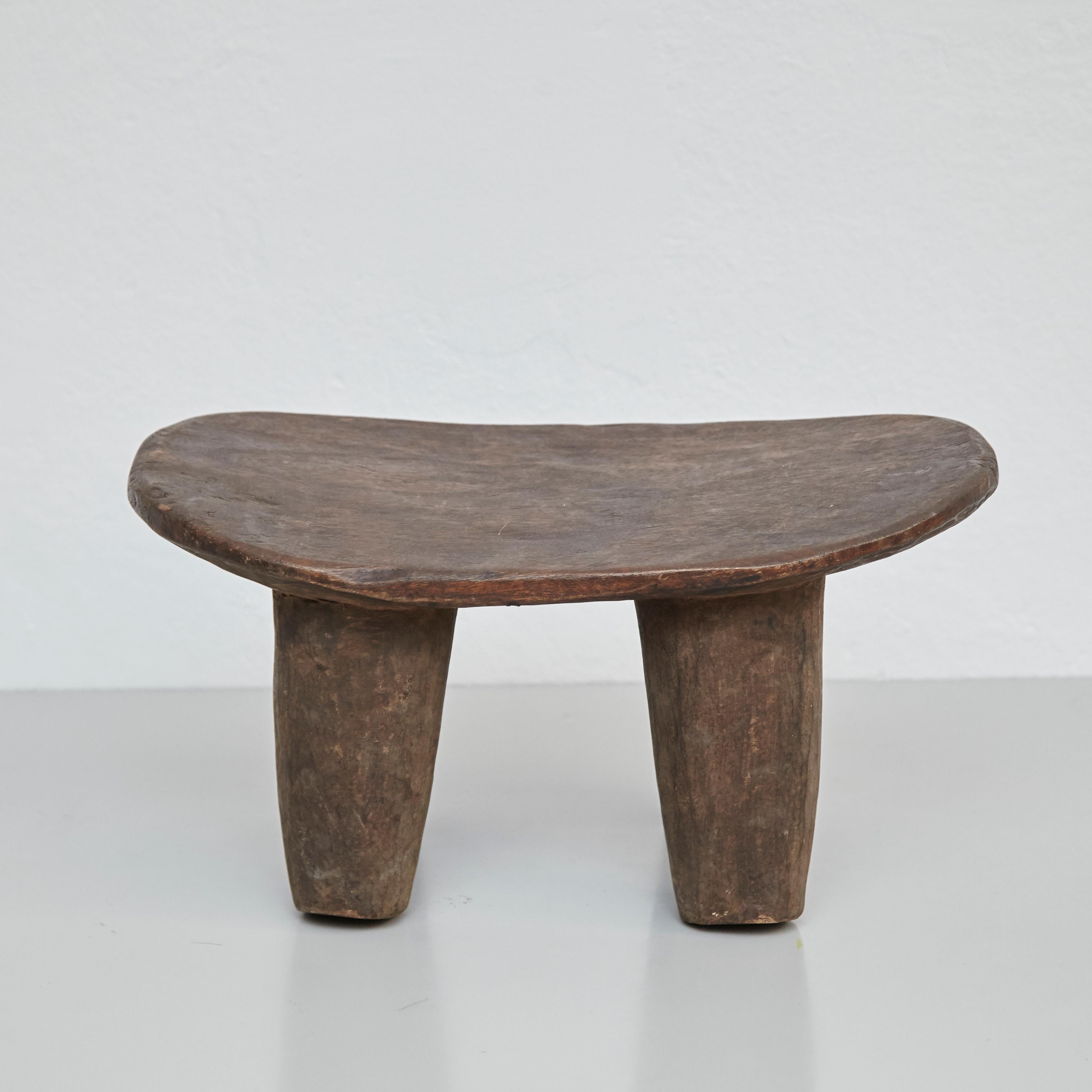 Solid Wood Handmade African Stool, circa 1950 9