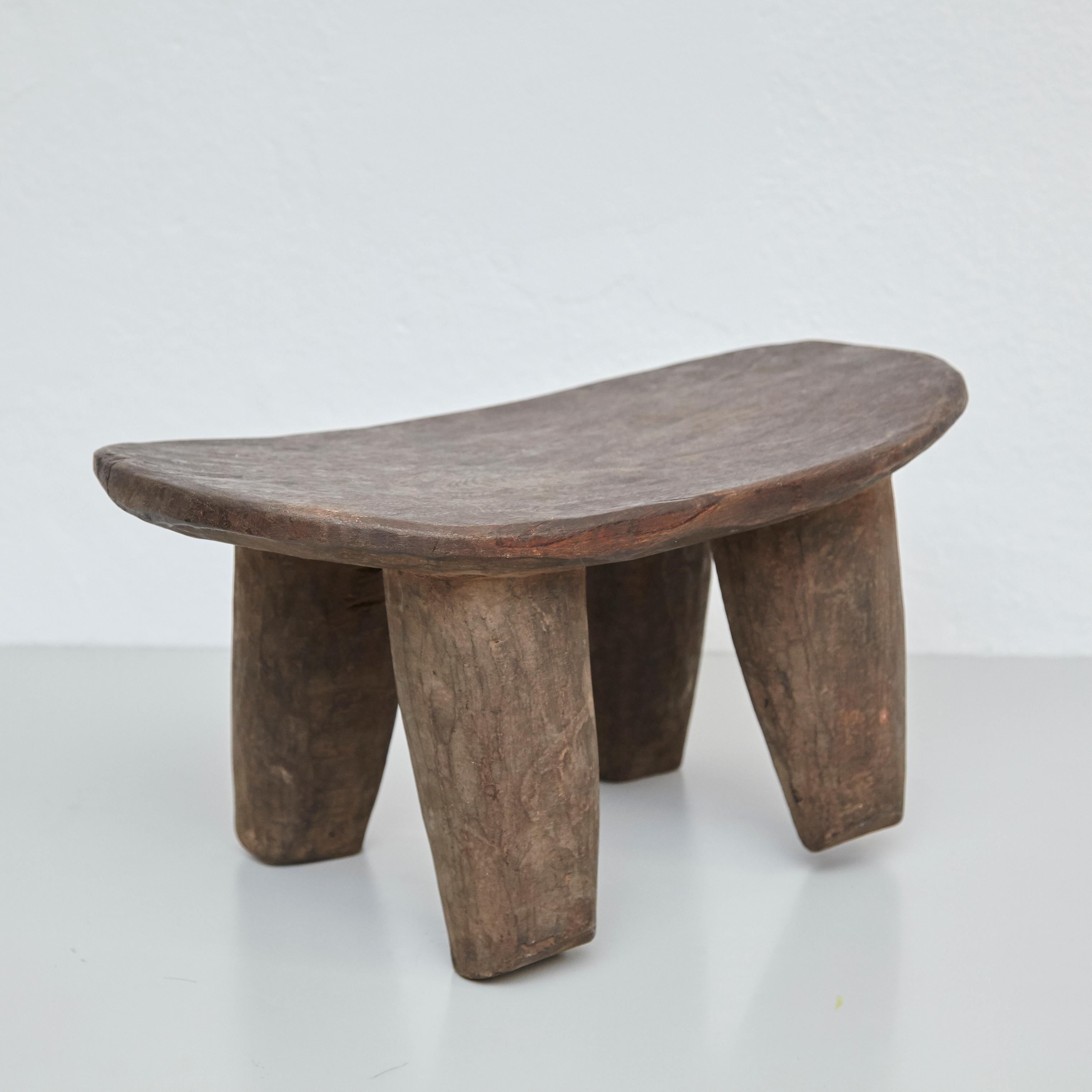 Solid Wood Handmade African Stool, circa 1950 In Good Condition In Barcelona, Barcelona
