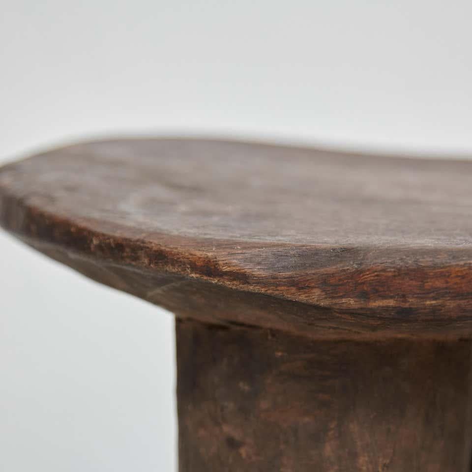 Solid Wood Handmade African Stool, circa 1950 In Good Condition In Barcelona, Barcelona