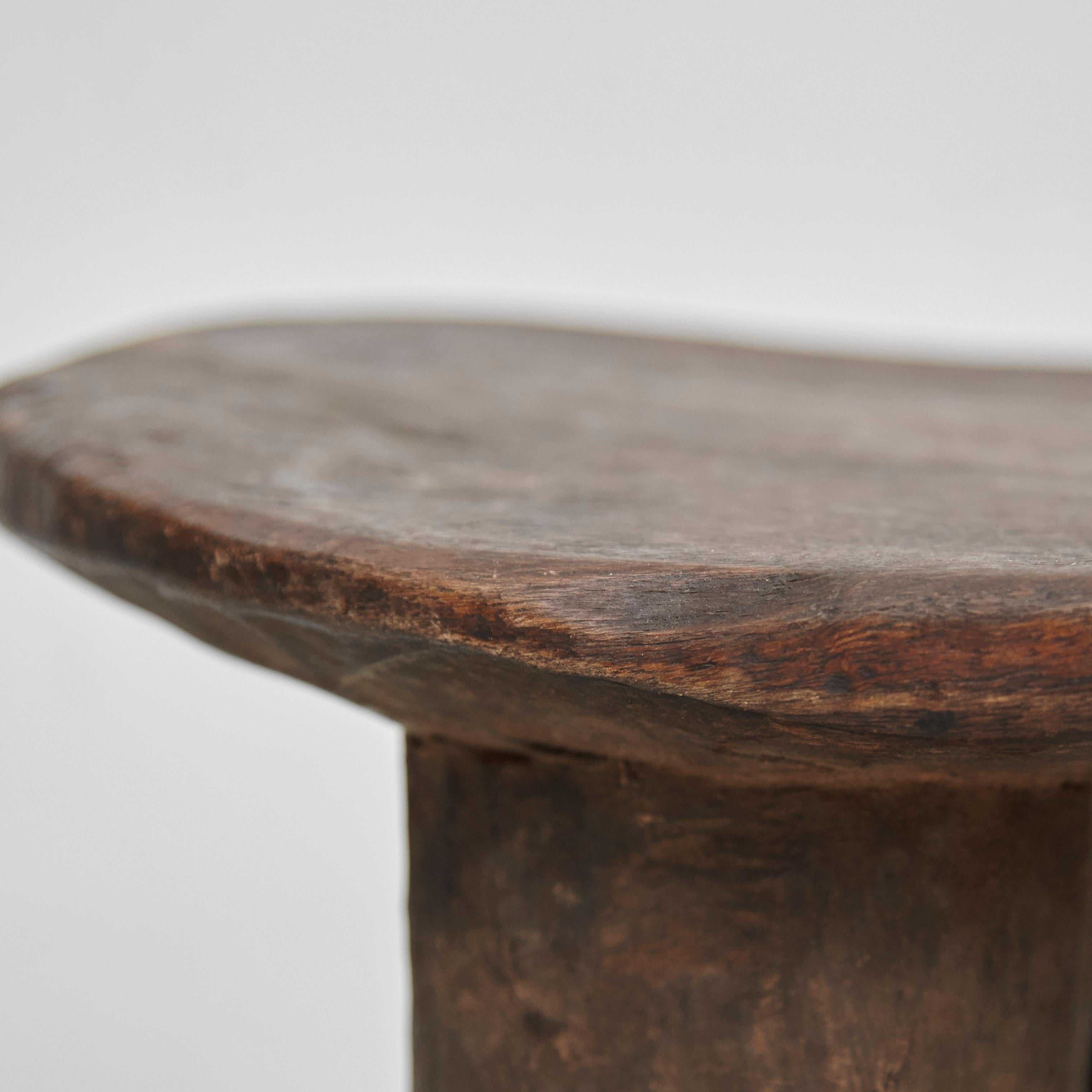Solid Wood Handmade African Stool, circa 1950 1