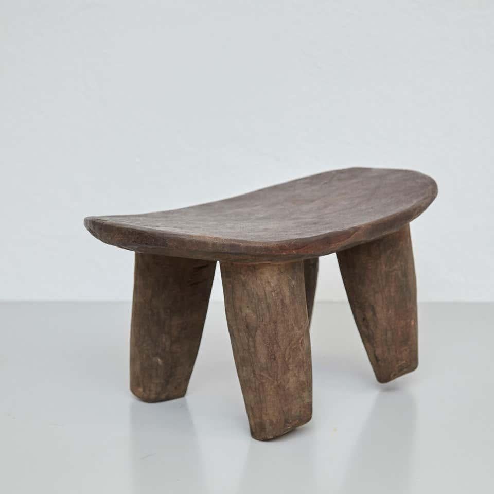 Solid Wood Handmade African Stool, circa 1950 1