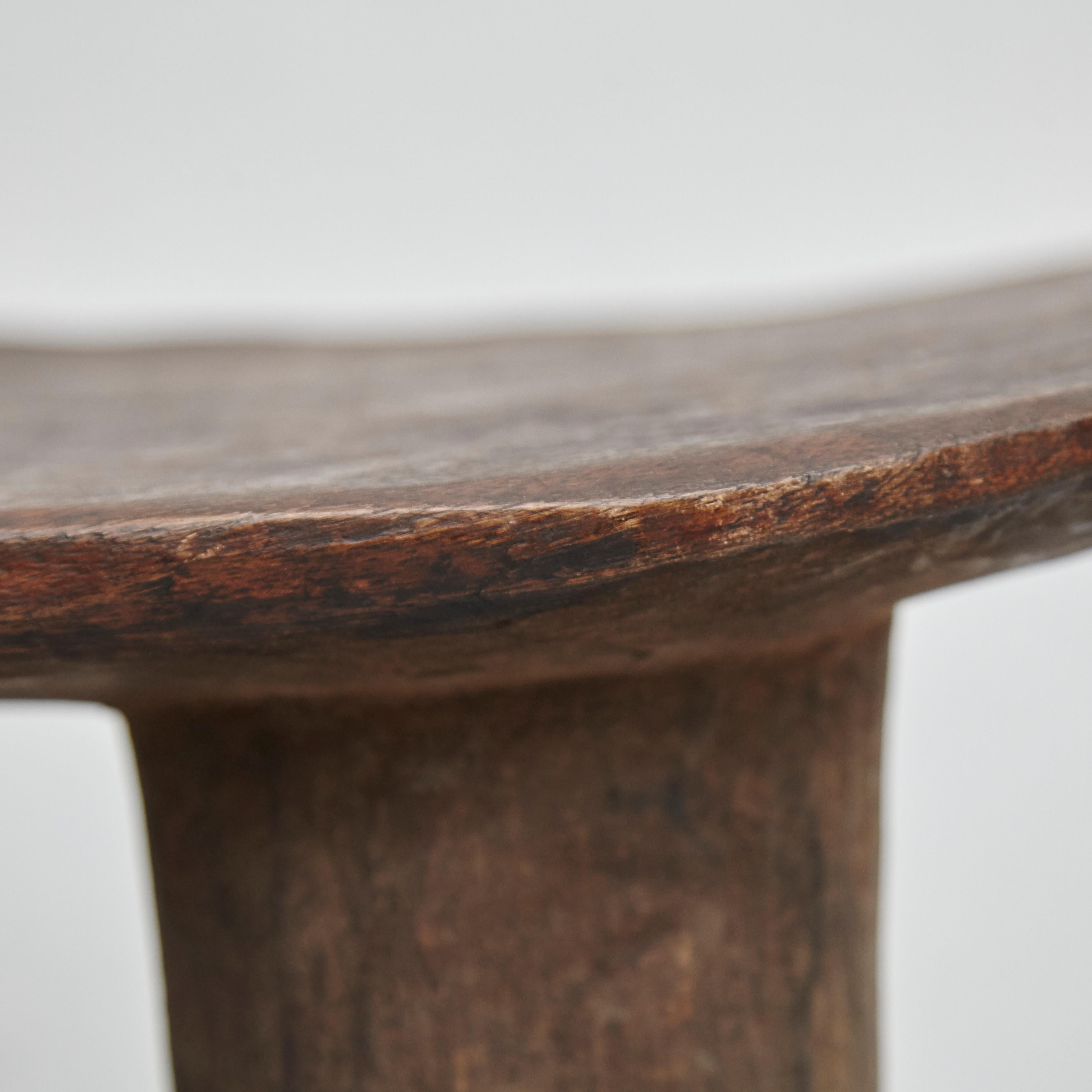 Solid Wood Handmade African Stool, circa 1950 2