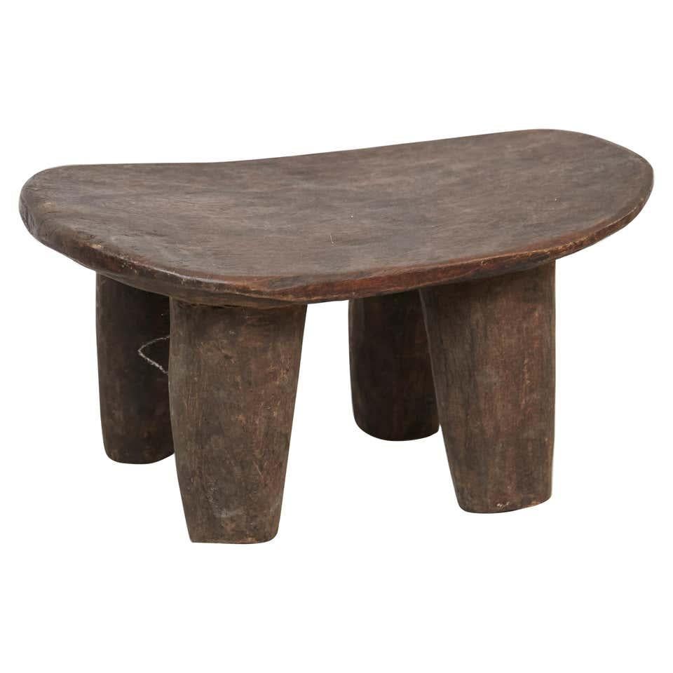 Solid Wood Handmade African Stool, circa 1950 3