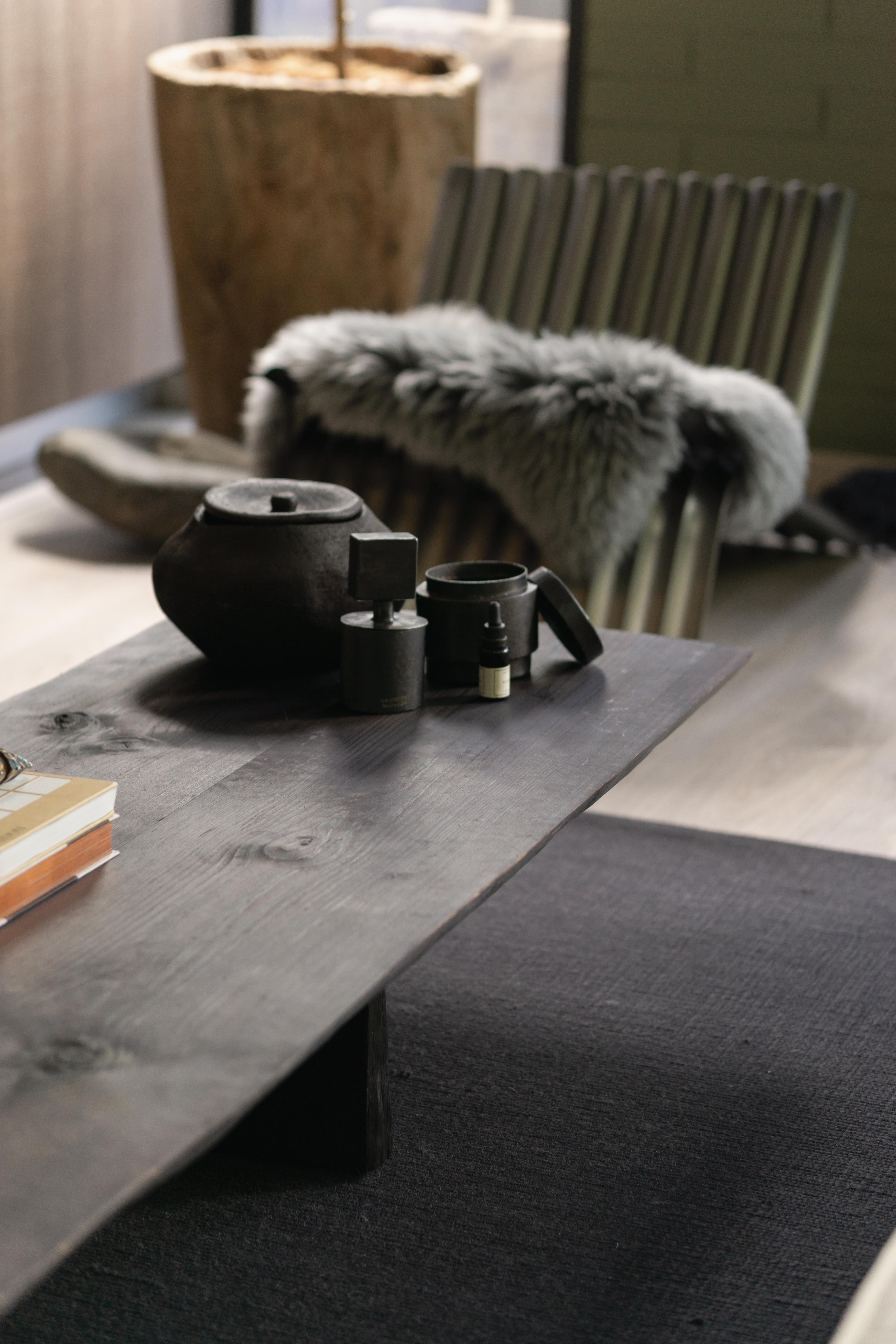 Post-Modern Solid Wood Japanese Coffee Table by Sebastián Cappiello For Sale