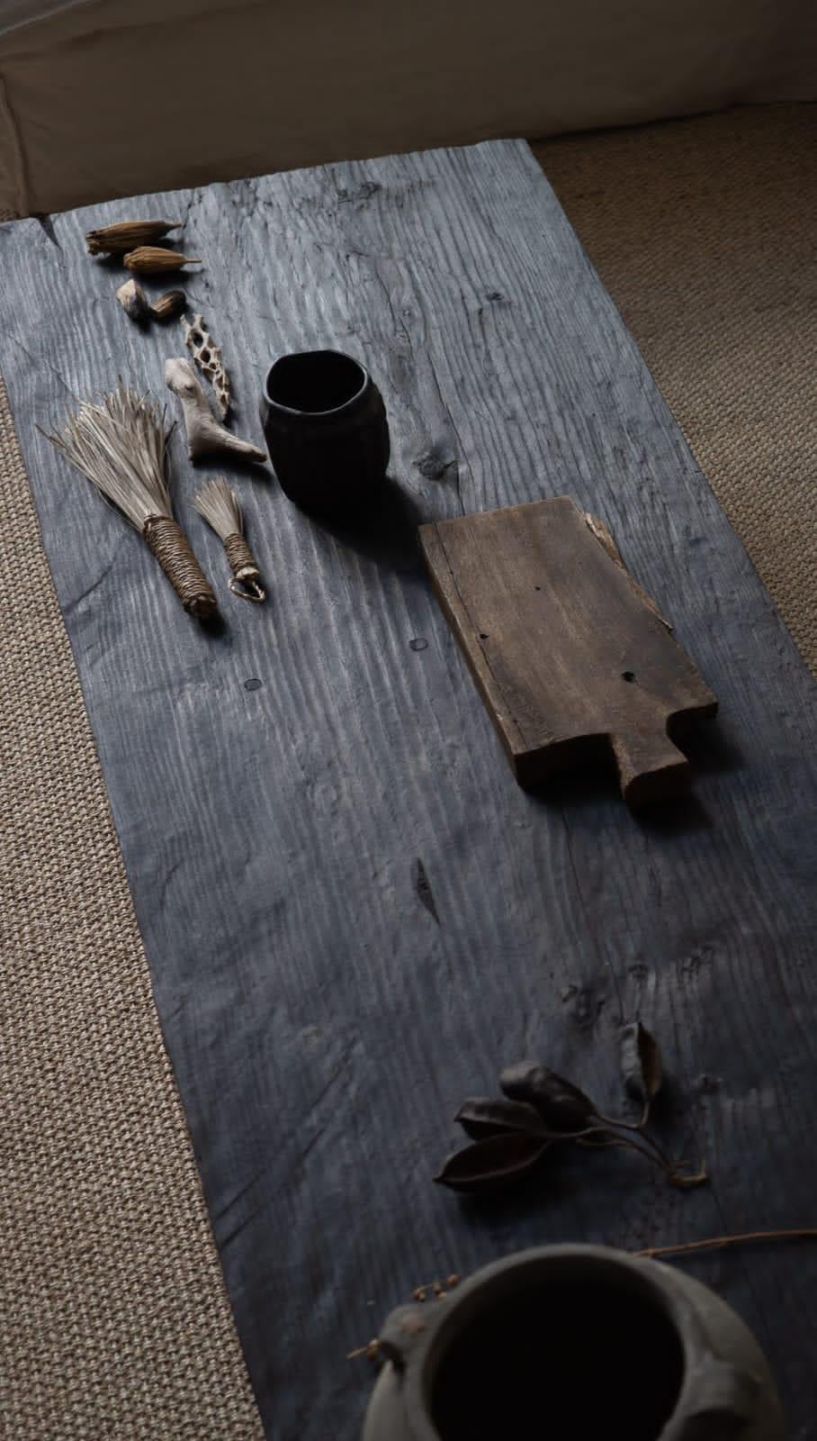 Solid Wood Japanese Coffee Table by Sebastián Cappiello For Sale 1