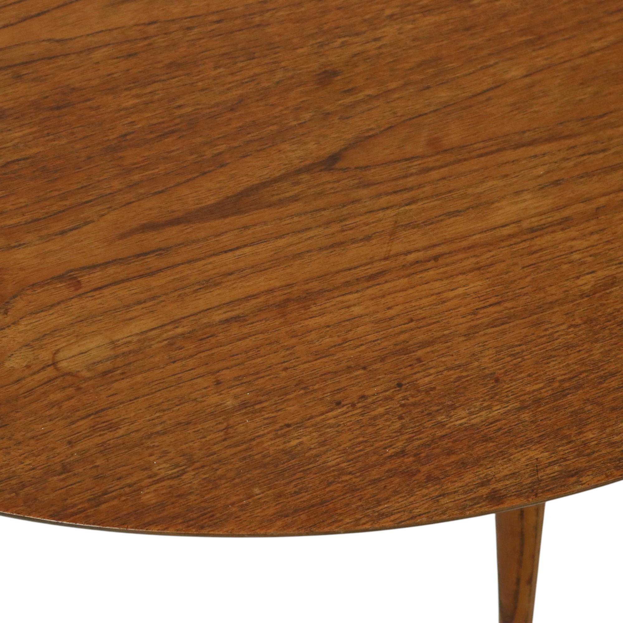 Solid Wood Kidney-Shaped Coffee Table Side Table 1960s For Sale 10