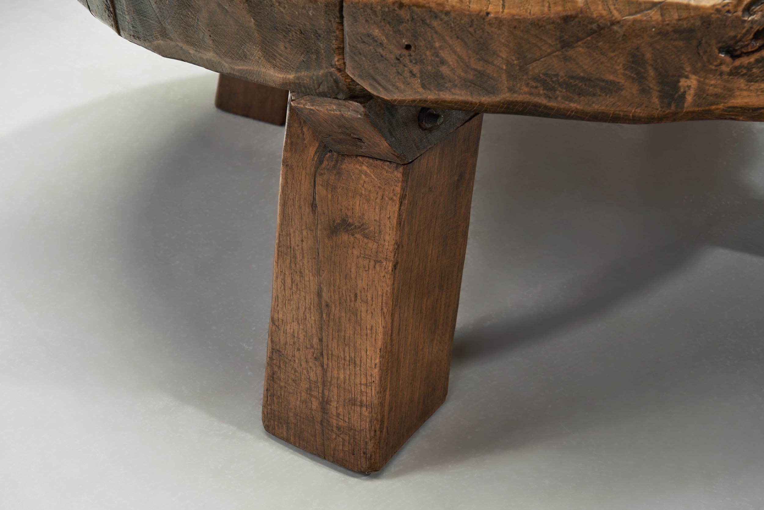 Solid Wood Low Coffee Table, Europe ca 1950s 6