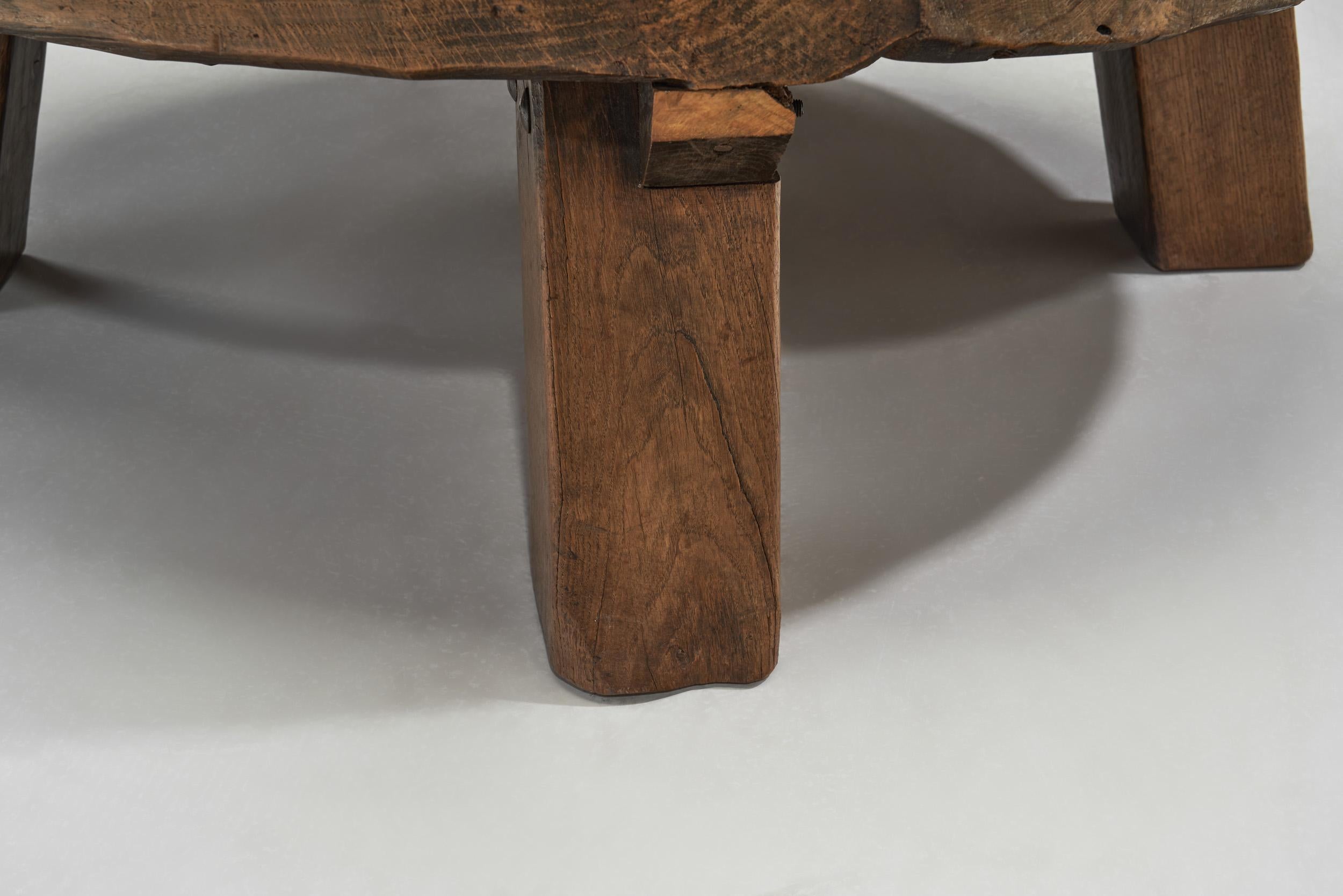 Solid Wood Low Coffee Table, Europe ca 1950s 9