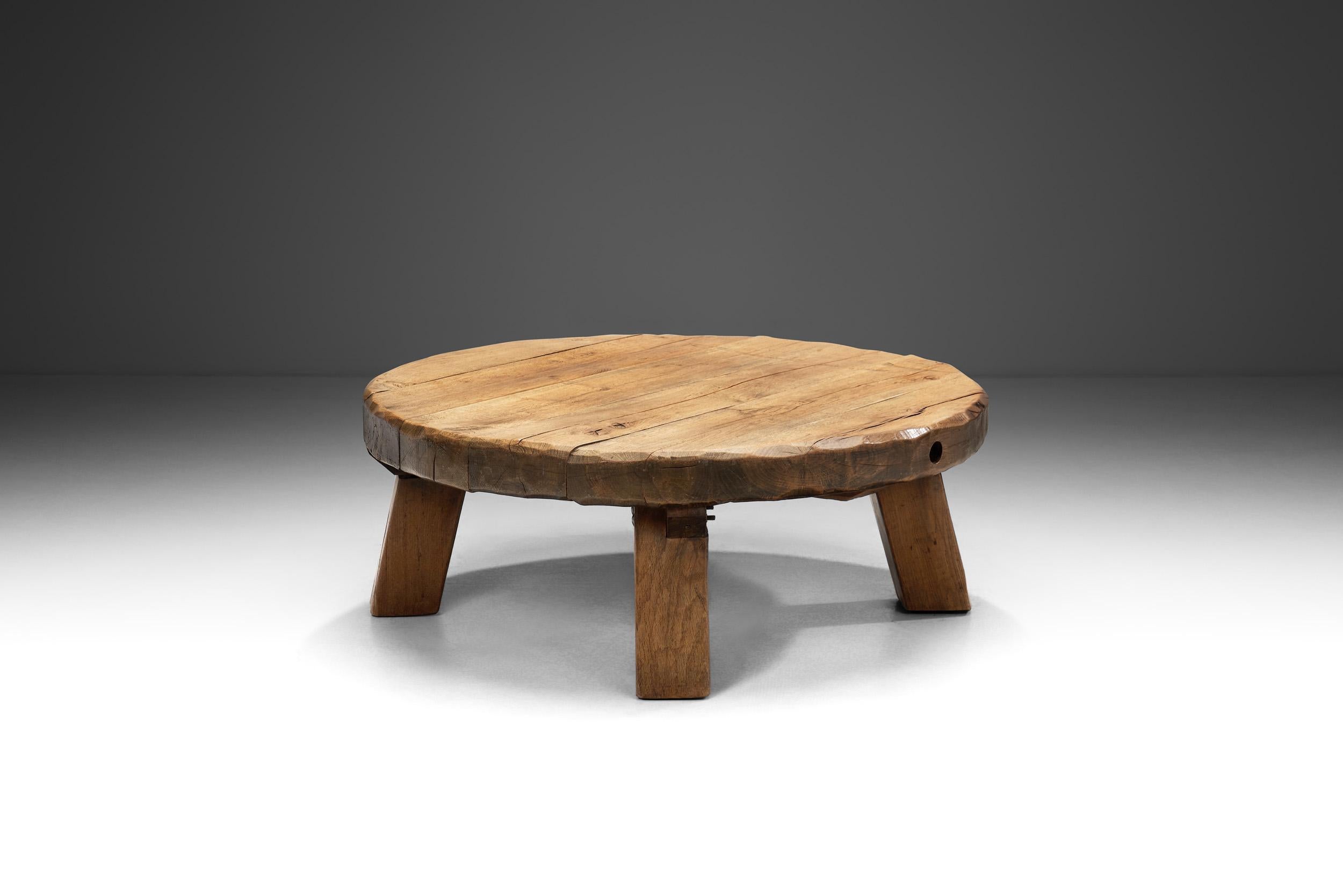 European Solid Wood Low Coffee Table, Europe ca 1950s