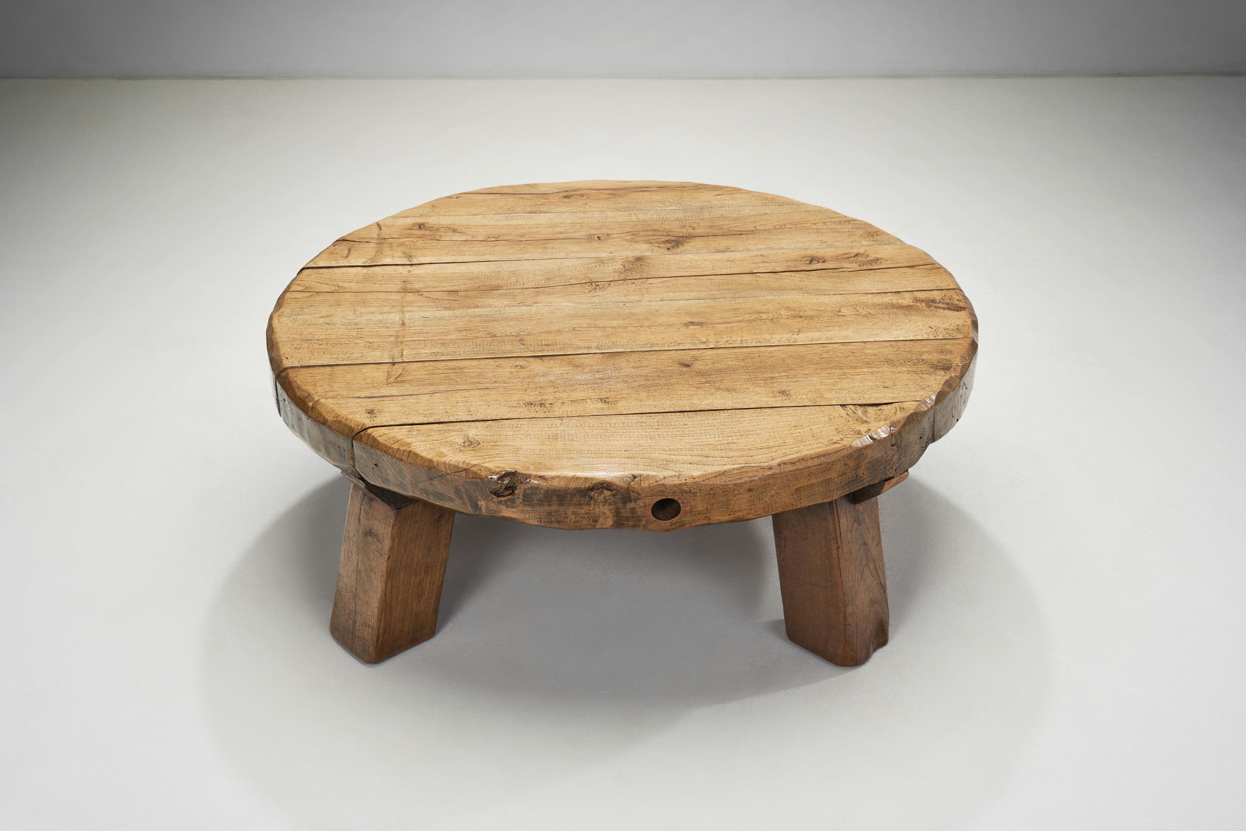 Mid-20th Century Solid Wood Low Coffee Table, Europe ca 1950s
